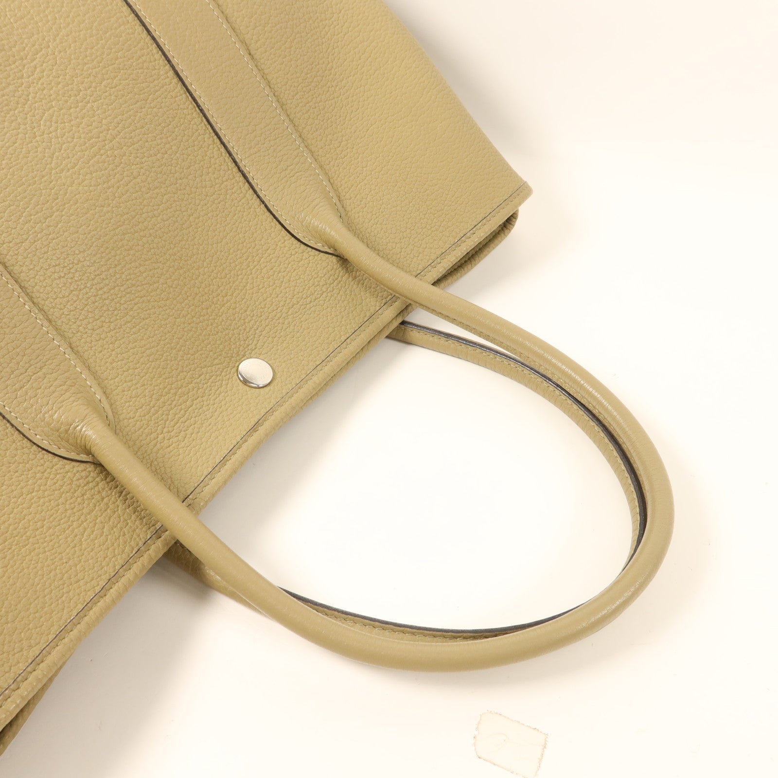 HERMES Negonda皮革GardenParty PM銀扣手挽袋Sauge