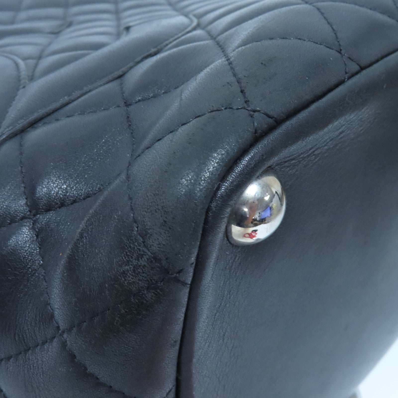CHANEL 【激減優惠】菱格牛皮皮革Cambon Tote Bag銀扣手挽袋黑色