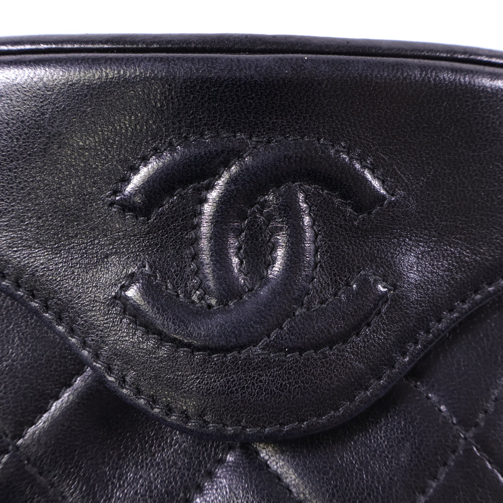 CHANEL 羊皮皮革Vintage Chain Shoulder金扣鏈帶肩背袋