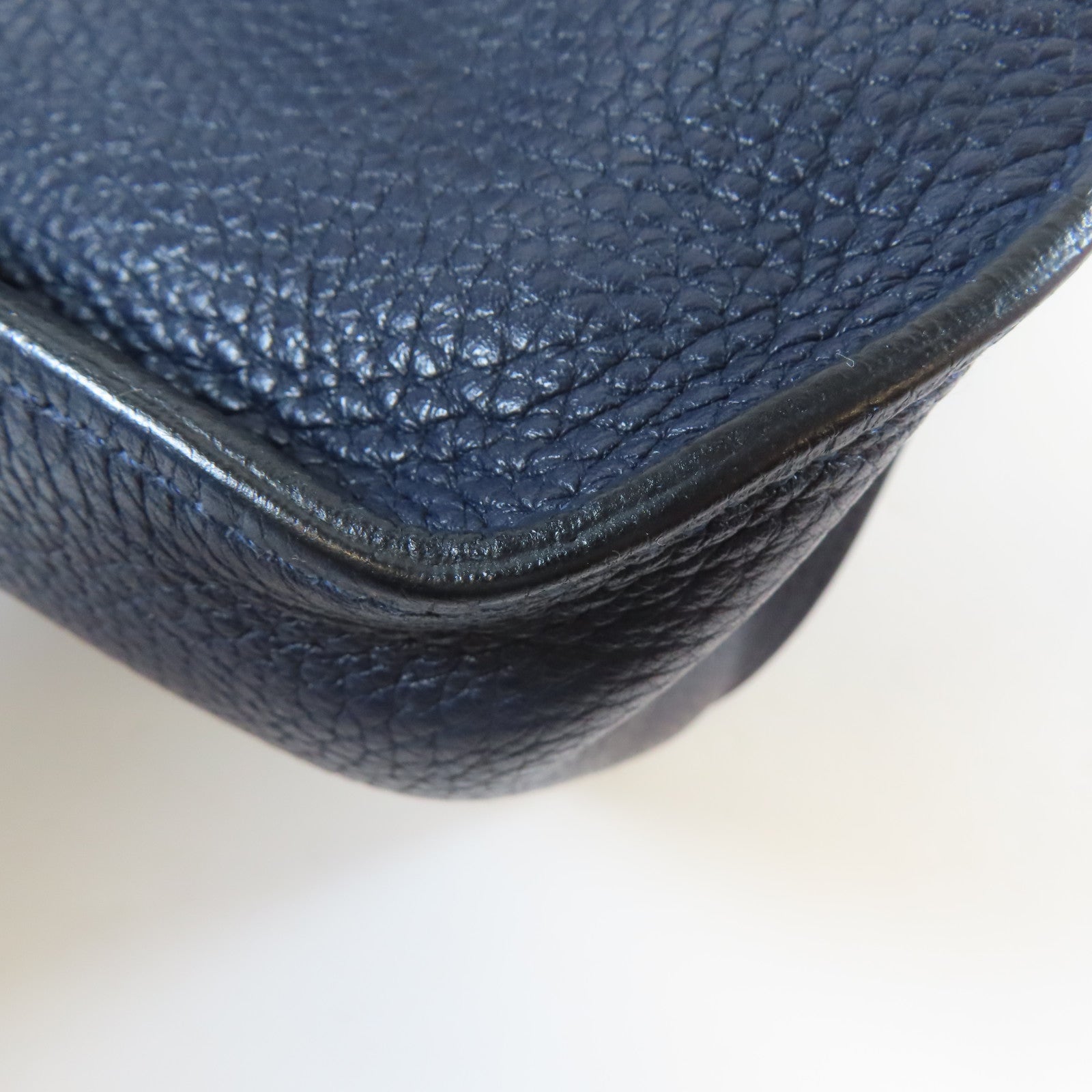 HERMES 【激減優惠】Clemence皮革Jypsiere 31銀扣肩背袋深夜藍色