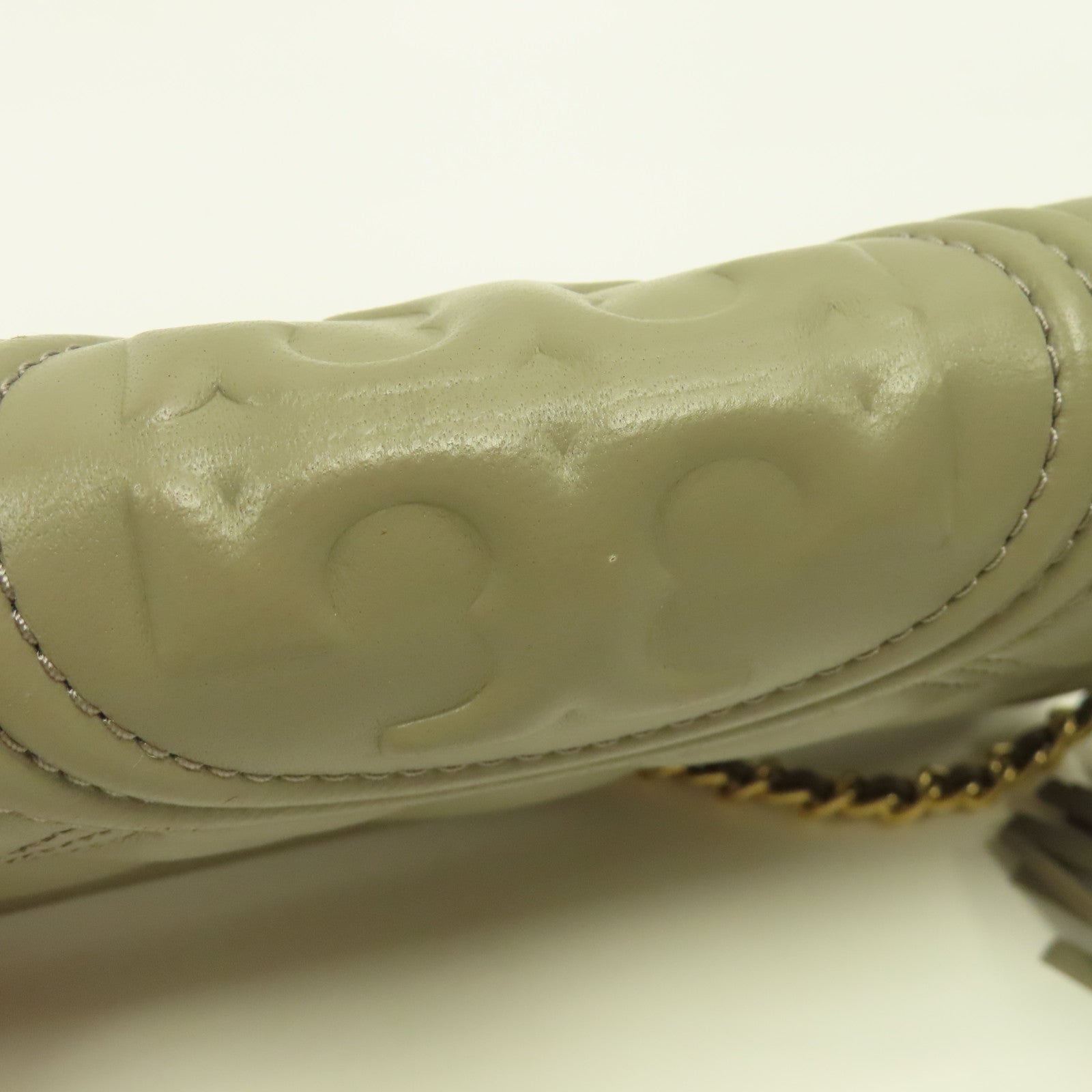Tory Burch 牛皮皮革Chain Shoulder Bag金扣鏈帶肩背袋灰色