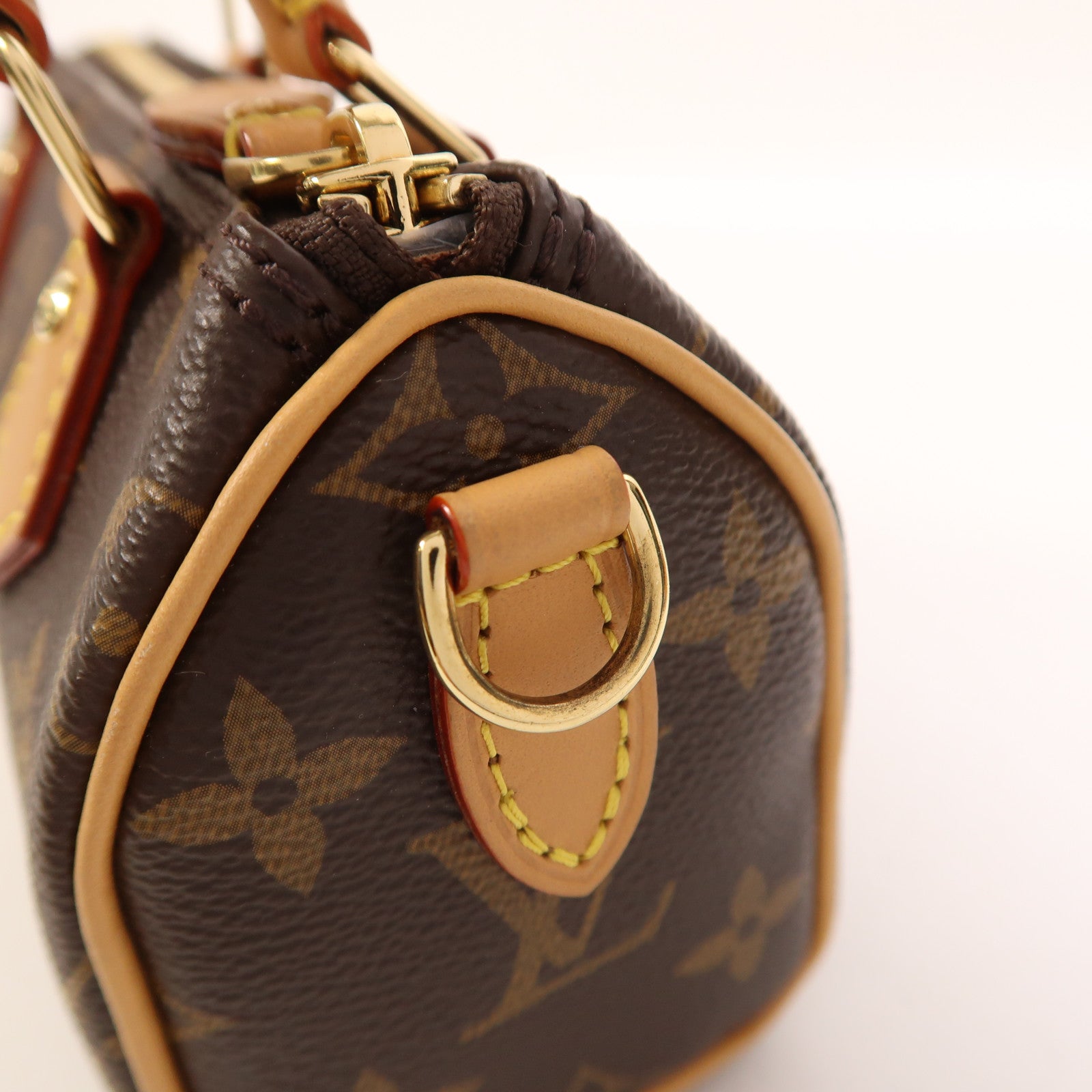 LOUIS VUITTON Monogram Nano Speedy金扣手挽肩背兩用袋