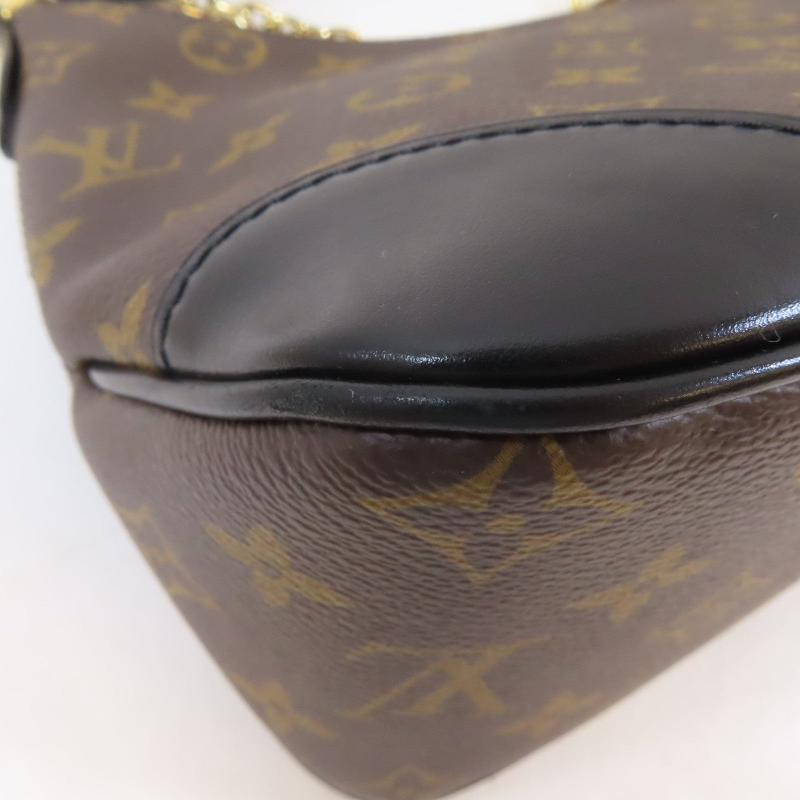 LOUIS VUITTON Monogram Boulogne金扣手挽肩背兩用袋啡色/黑色