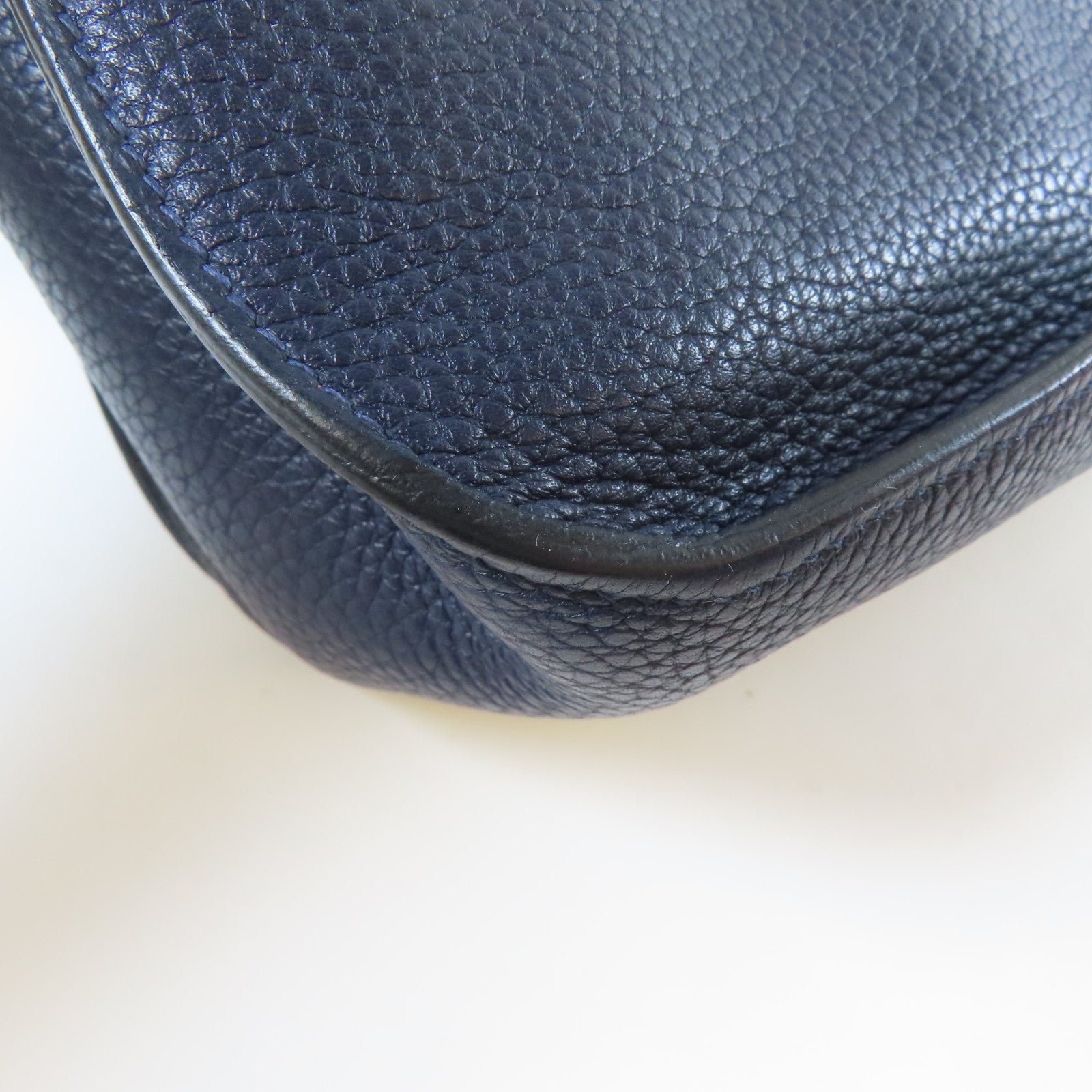 HERMES 【激減優惠】Clemence皮革Jypsiere 31銀扣肩背袋深夜藍色