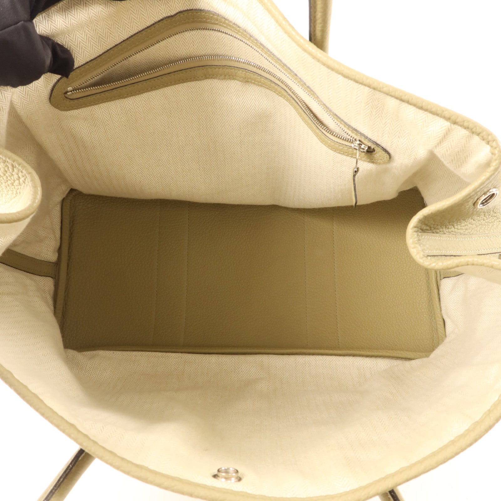 HERMES Negonda皮革GardenParty PM銀扣手挽袋Sauge