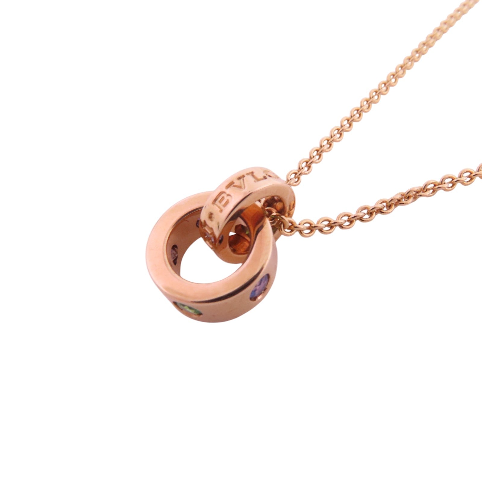 BVLGARI 18K玫瑰金 Multi Stone Roman Sorbet Necklace彩色寶石項鏈