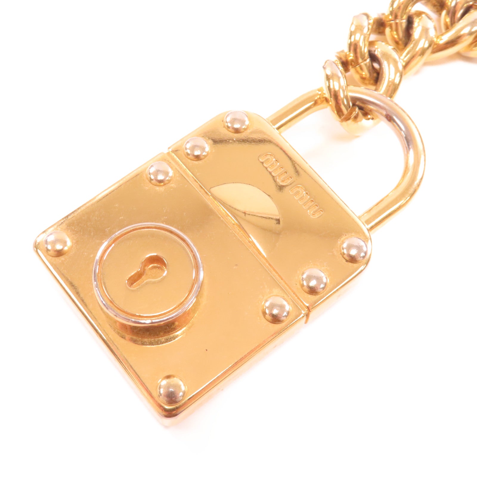 Miu Miu 牛皮皮革Shoulder Bag金扣肩背袋黑色