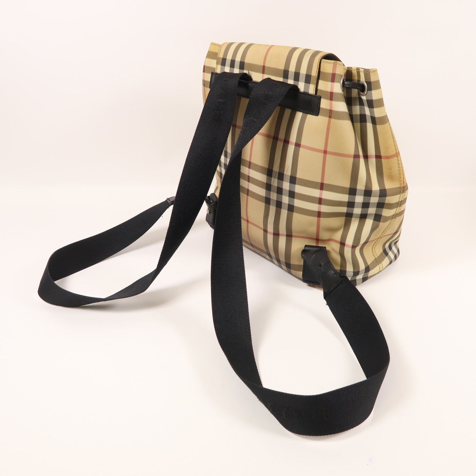 BURBERRY 塗層帆布Backpack銀扣背包