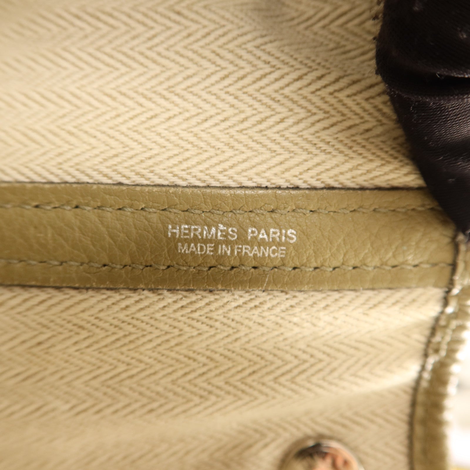 HERMES Negonda皮革GardenParty PM銀扣手挽袋Sauge