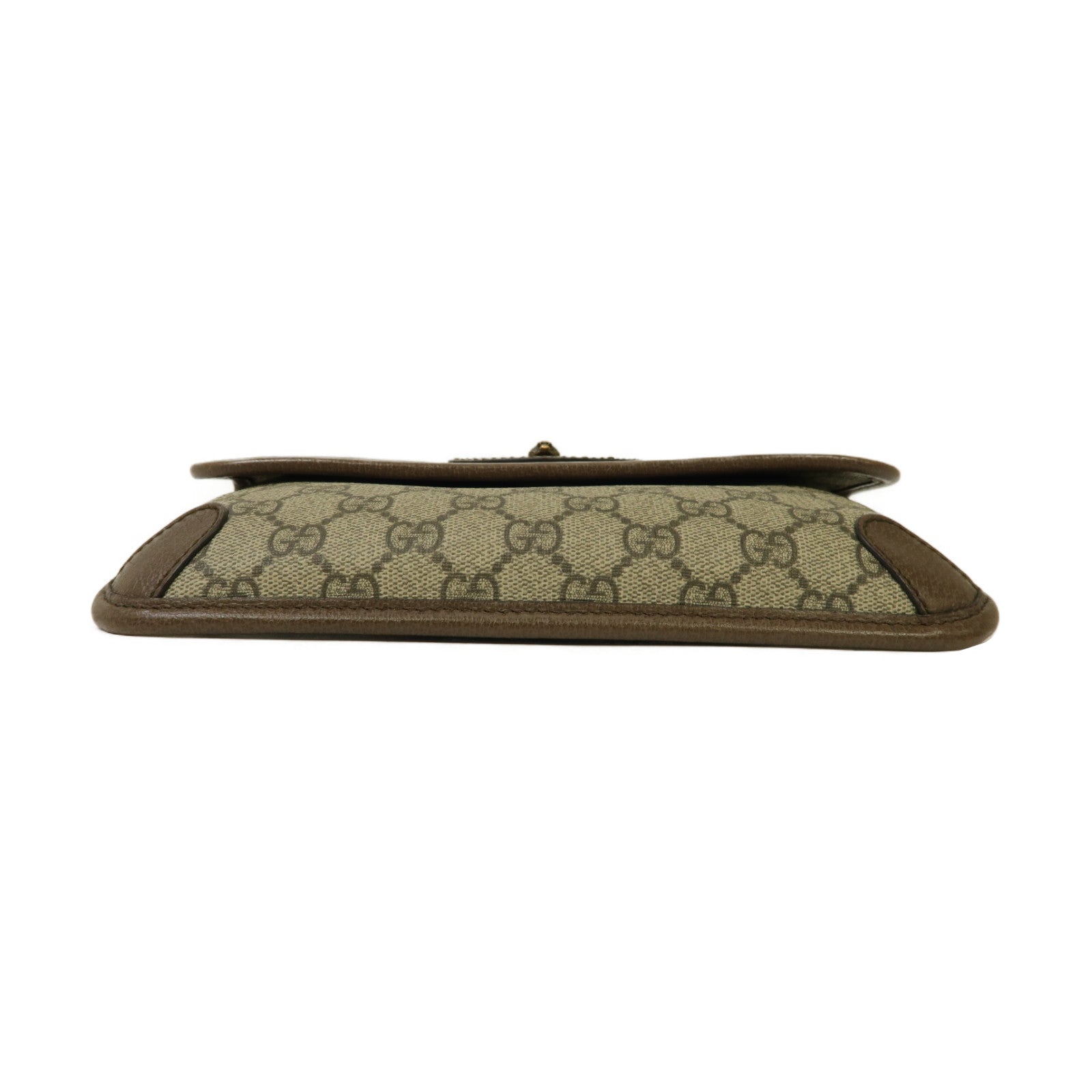 GUCCI 塗層帆布Neo Vintage GG金扣腰包啡色