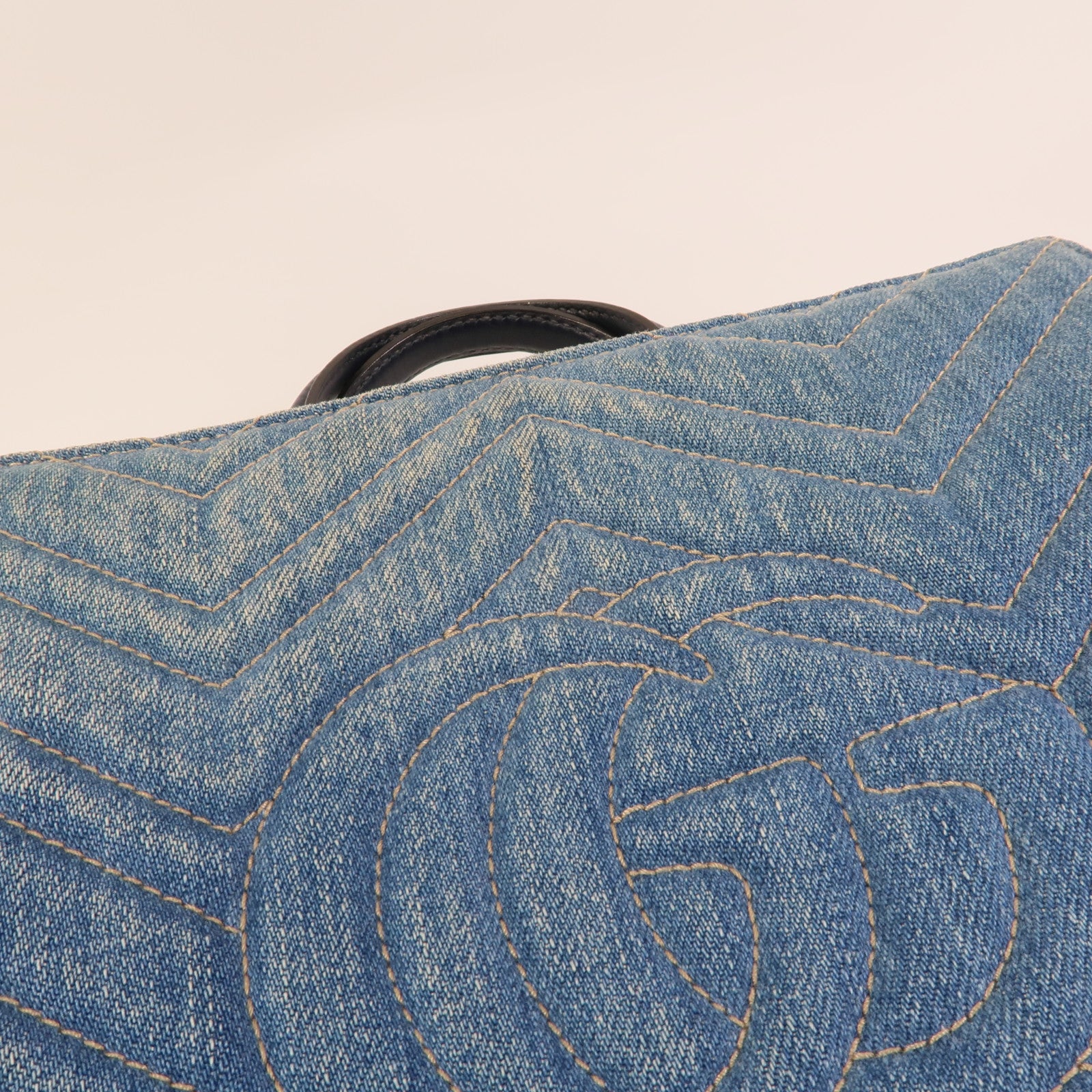 GUCCI Denim GG Marmont Matelasse手挽肩背兩用袋