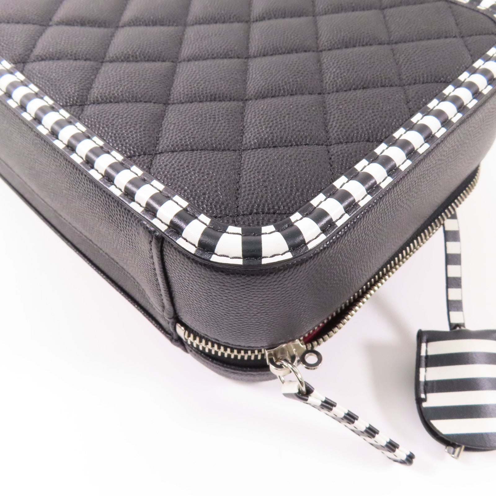 CHANEL 【激減優惠】牛皮皮革Filigree Vanity Case Medium銀扣手挽肩背兩用袋