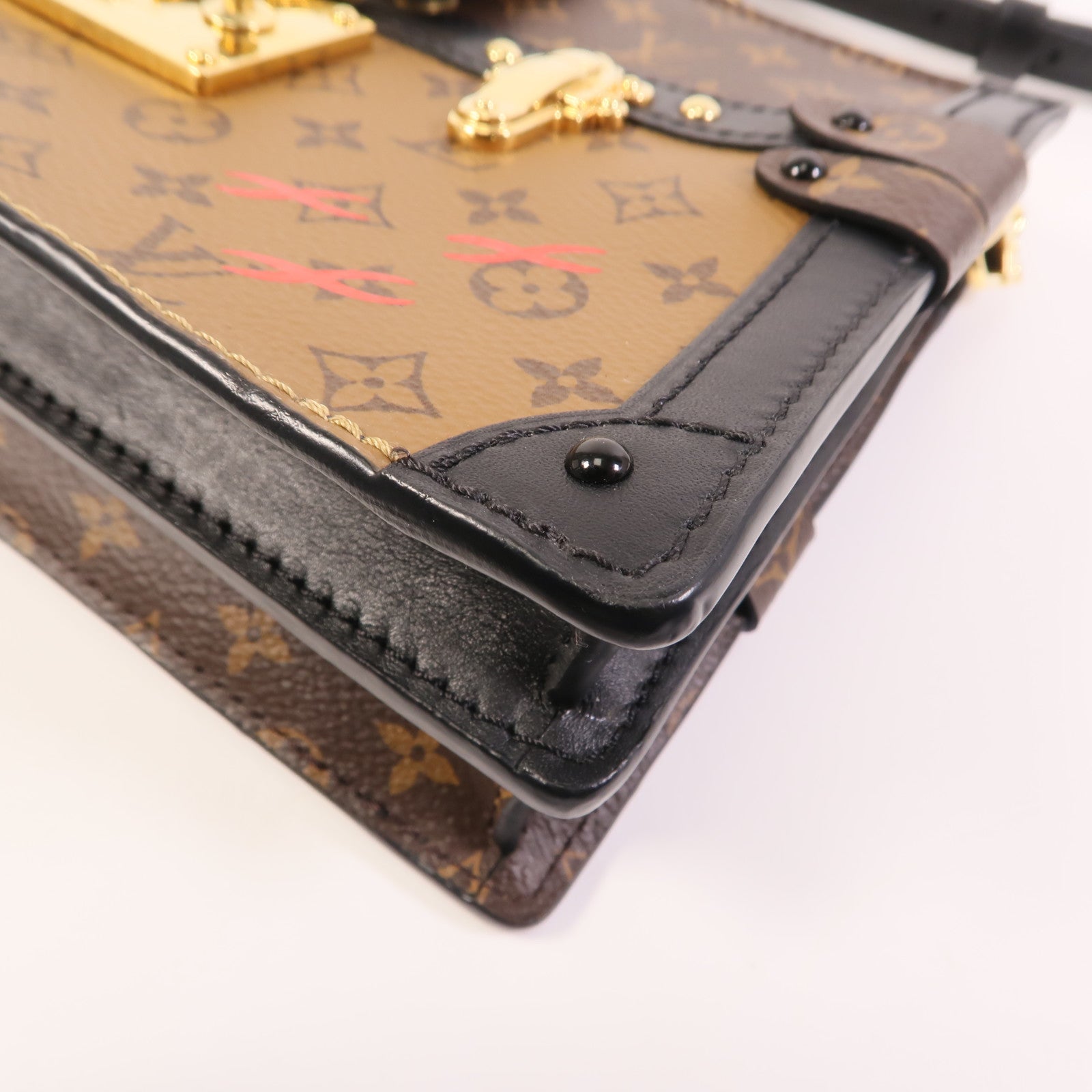 LOUIS VUITTON 【激減優惠】Monogram Reverse Trunk Clutch金扣肩背袋