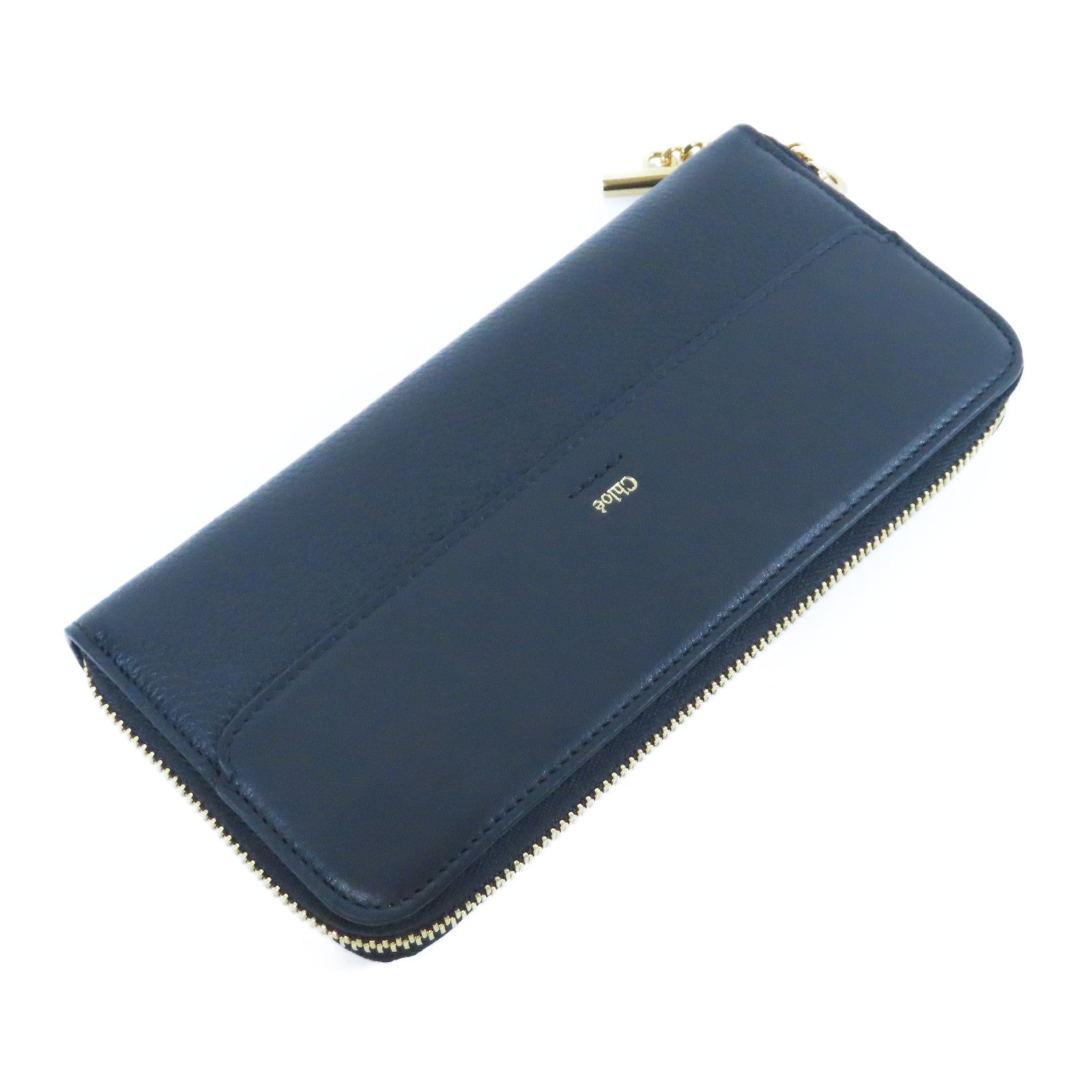 Chloe 【激減優惠】牛皮皮革Zipper Long Wallet金扣長錢包黑色