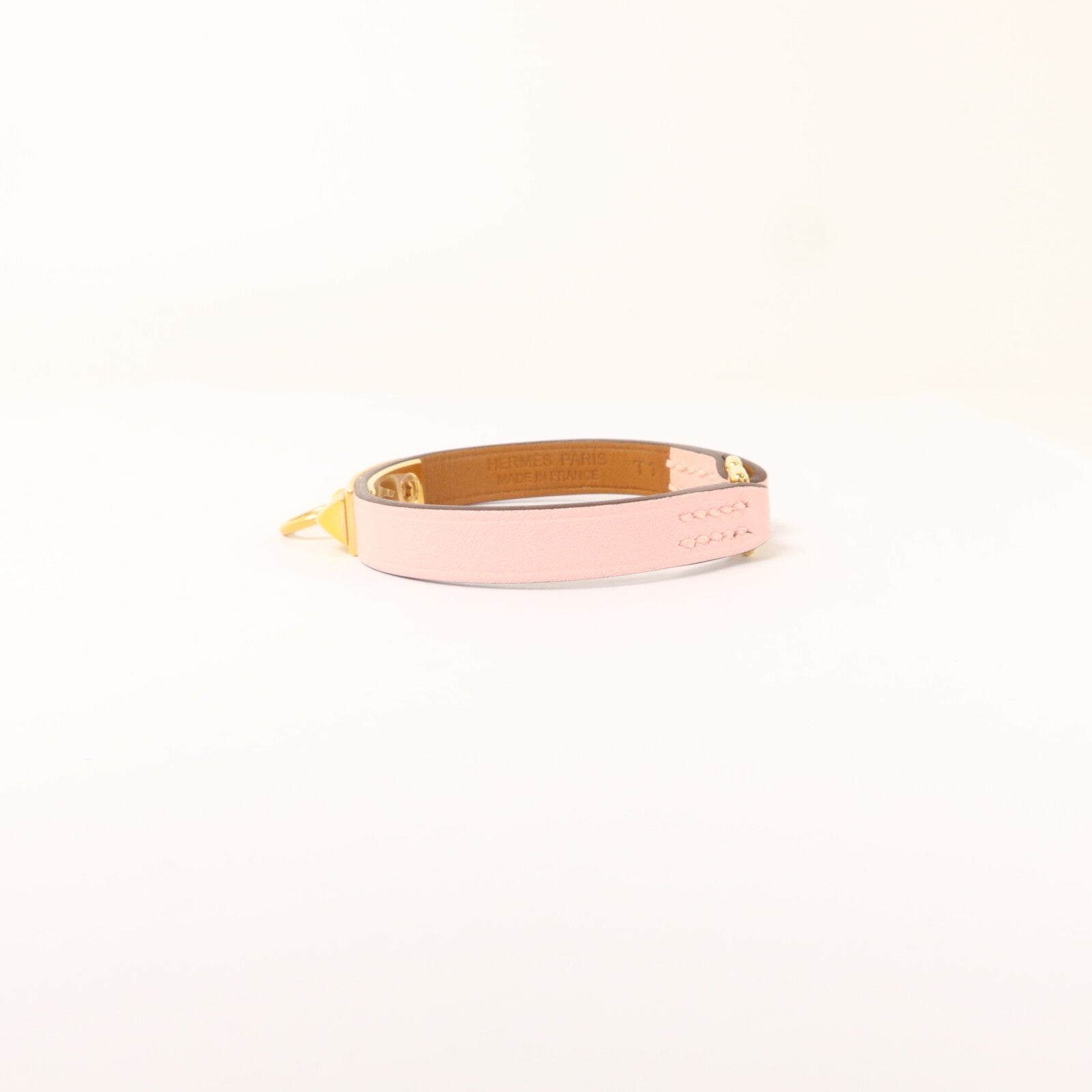 HERMES 【激減優惠】Swift皮革Rivale Mini手鐲Mauve Sylvestre