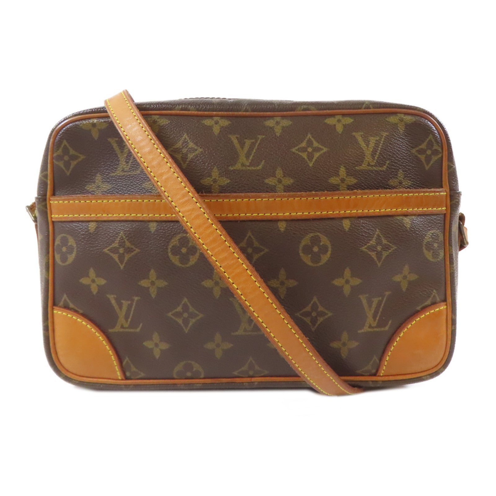 LOUIS VUITTON Monogram Trocadero 27金扣肩背袋啡色