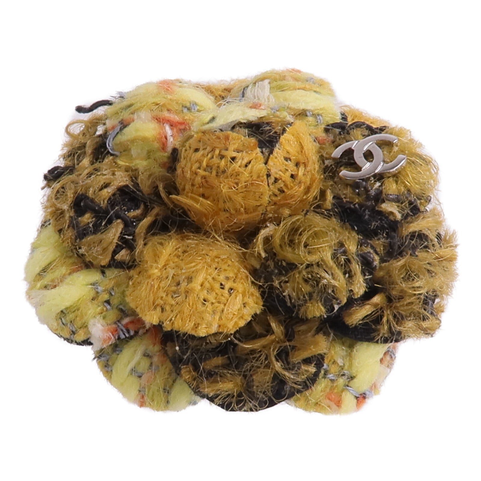 CHANEL 粗花呢Brooch銀扣胸針