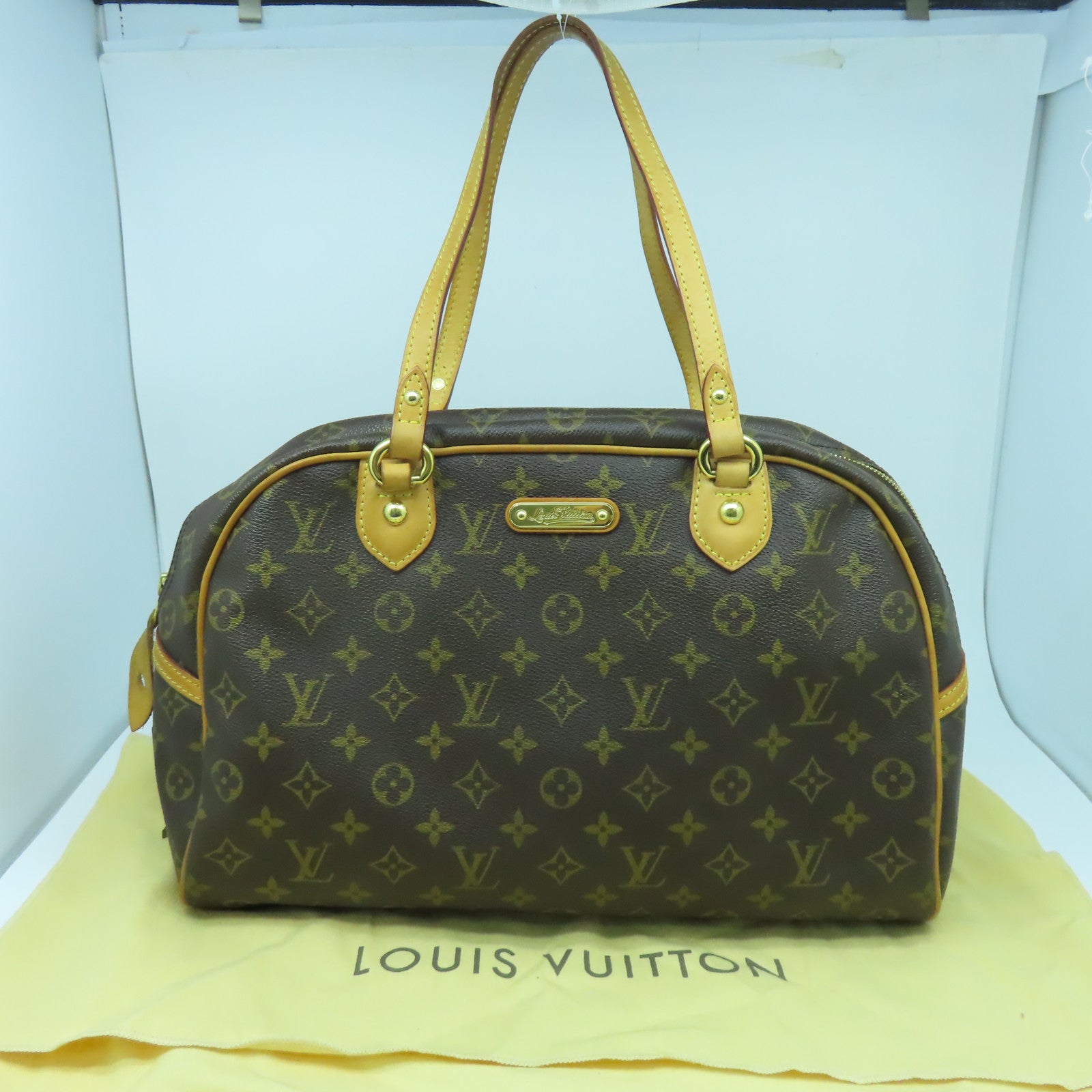 LOUIS VUITTON 【激減優惠】Monogram Montorgueil PM金扣肩背袋啡色