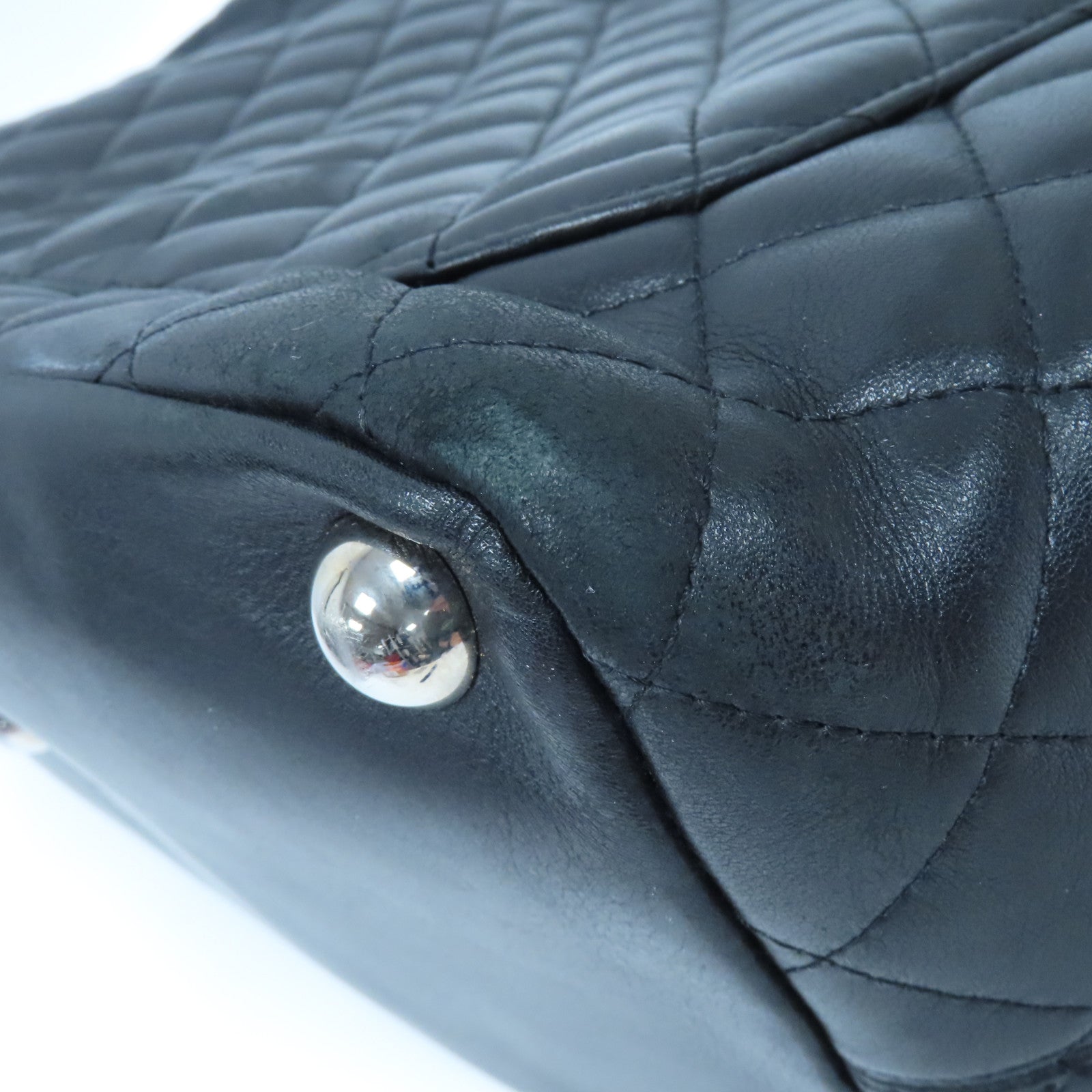 CHANEL 【激減優惠】菱格牛皮皮革Cambon Tote Bag銀扣手挽袋黑色