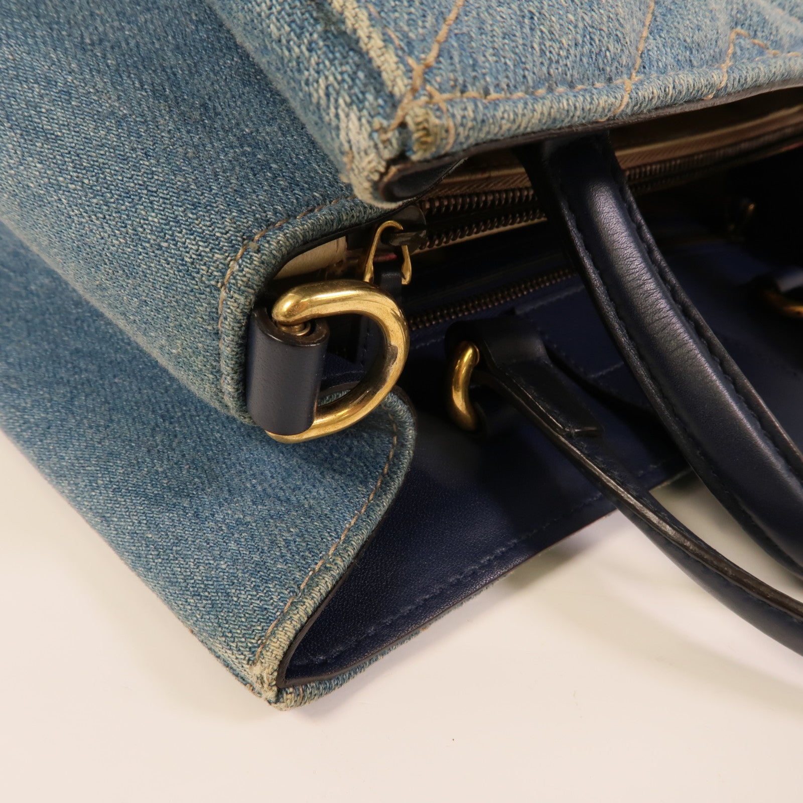 GUCCI Denim GG Marmont Matelasse手挽肩背兩用袋