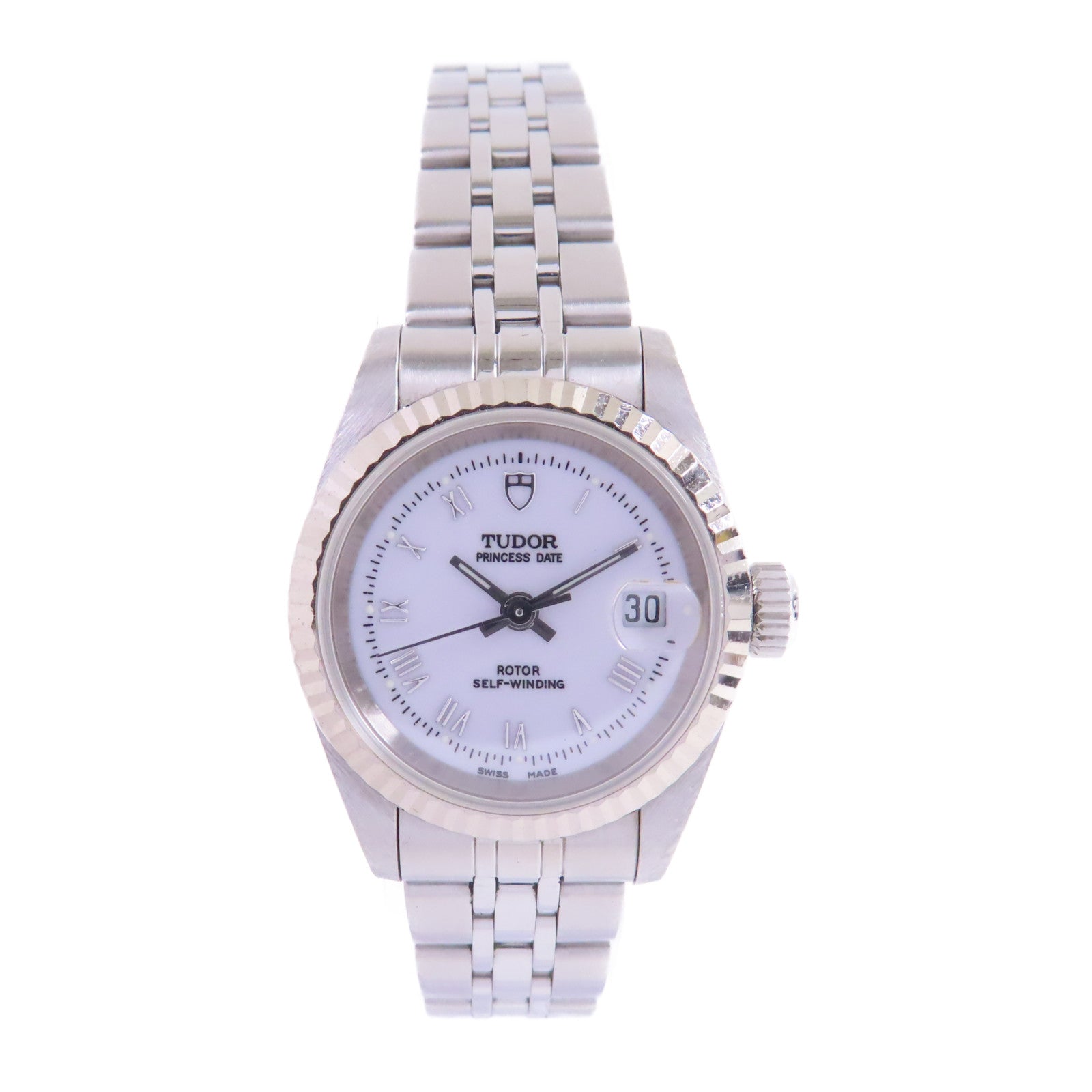 TUDOR Princess Data 26mm Watch不鏽鋼自動機芯手錶白色
