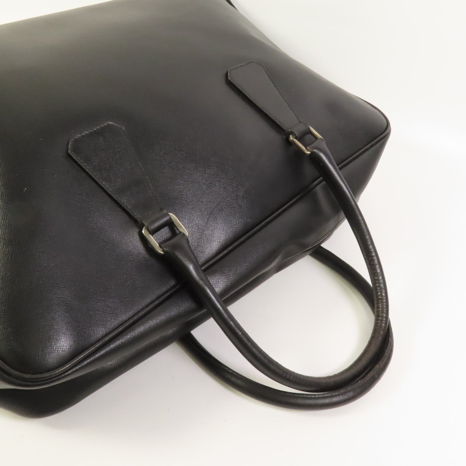 PRADA 牛皮皮革Briefcase銀扣手挽袋