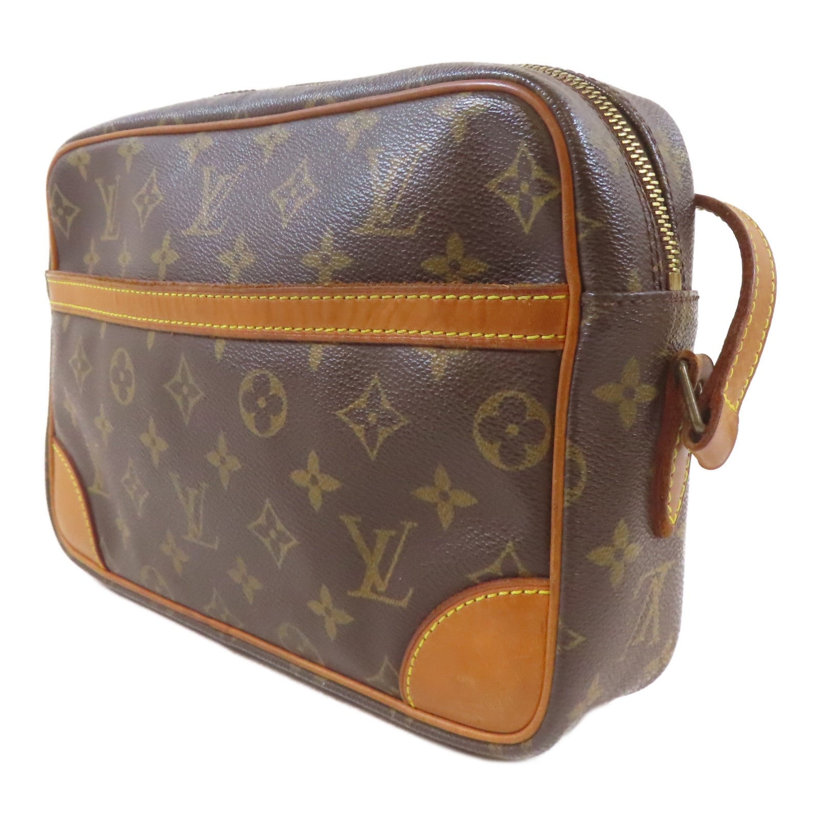 LOUIS VUITTON Monogram Trocadero 27金扣肩背袋啡色