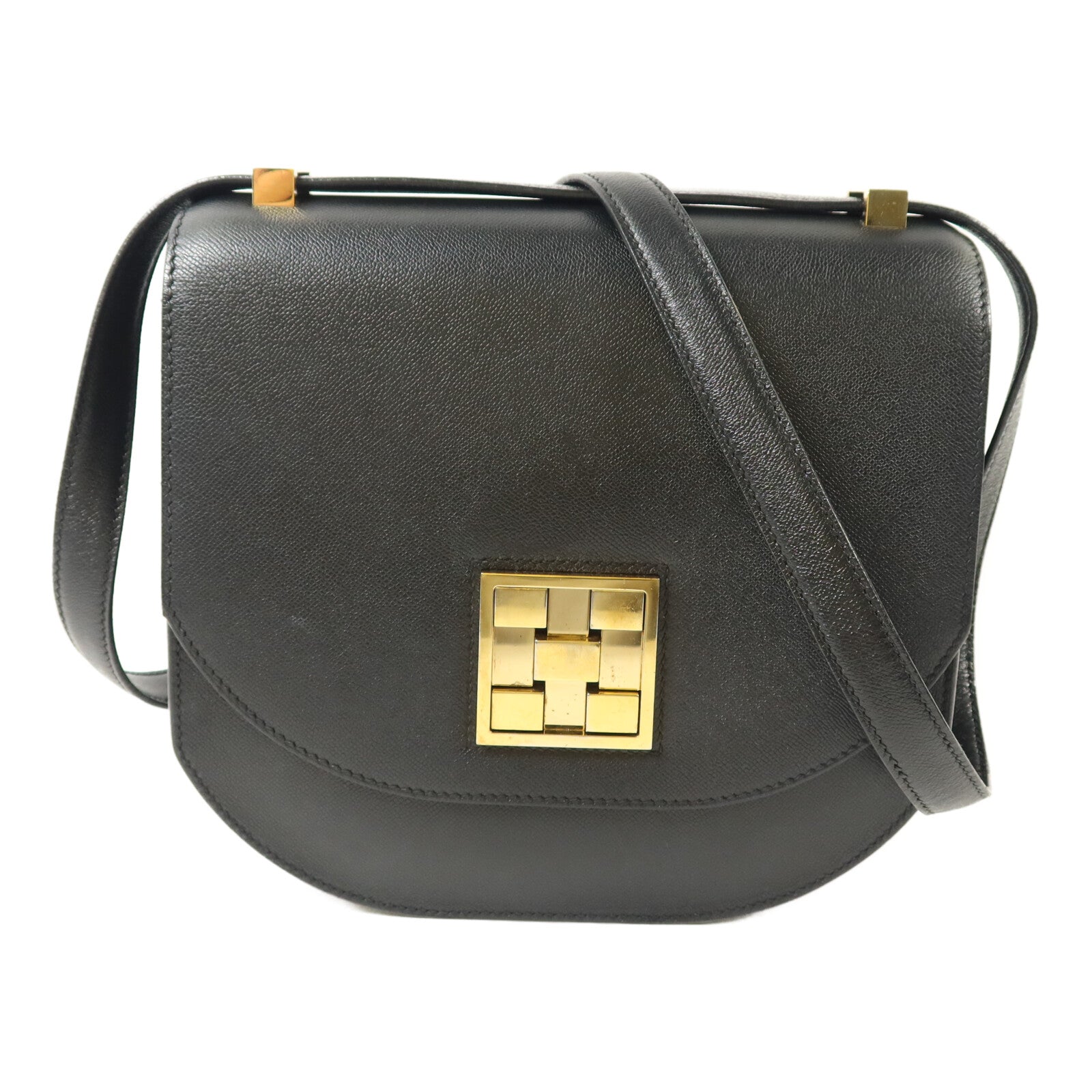HERMES Epsom皮革Mosaique Au 24-21肩背袋Noir