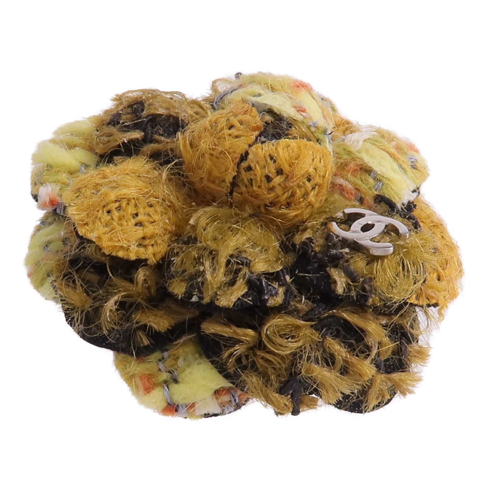 CHANEL 粗花呢Brooch銀扣胸針