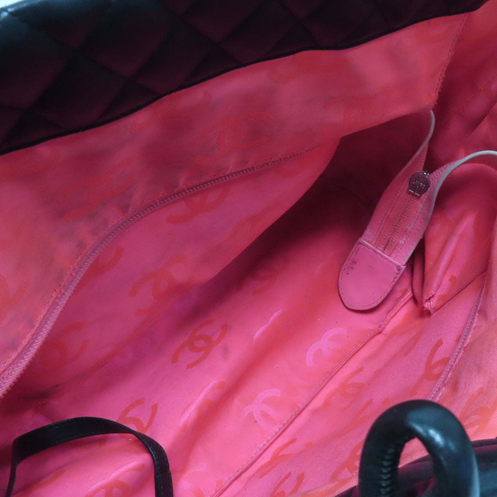 CHANEL 【激減優惠】菱格牛皮皮革Cambon Tote Bag銀扣手挽袋黑色
