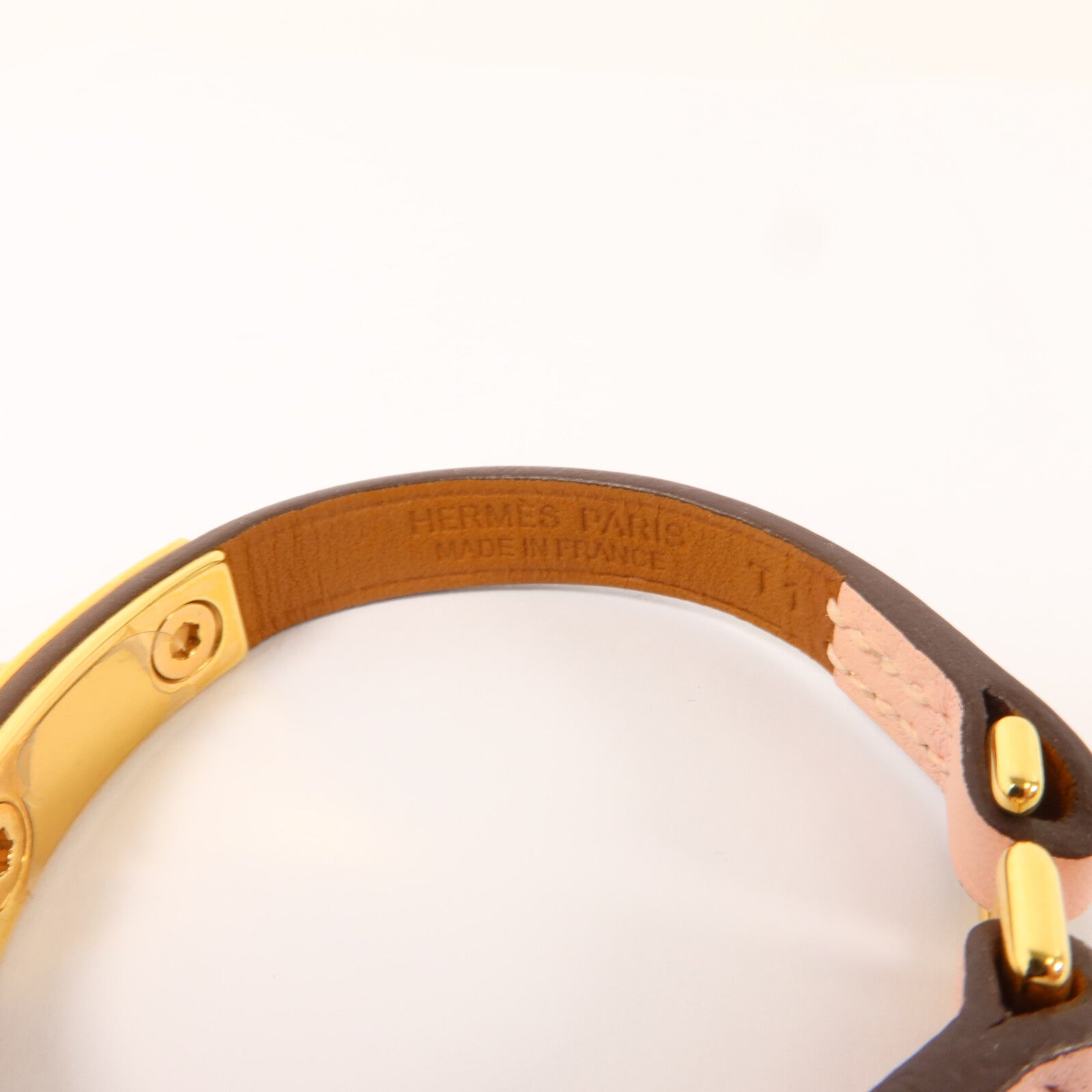 HERMES 【激減優惠】Swift皮革Rivale Mini手鐲Mauve Sylvestre