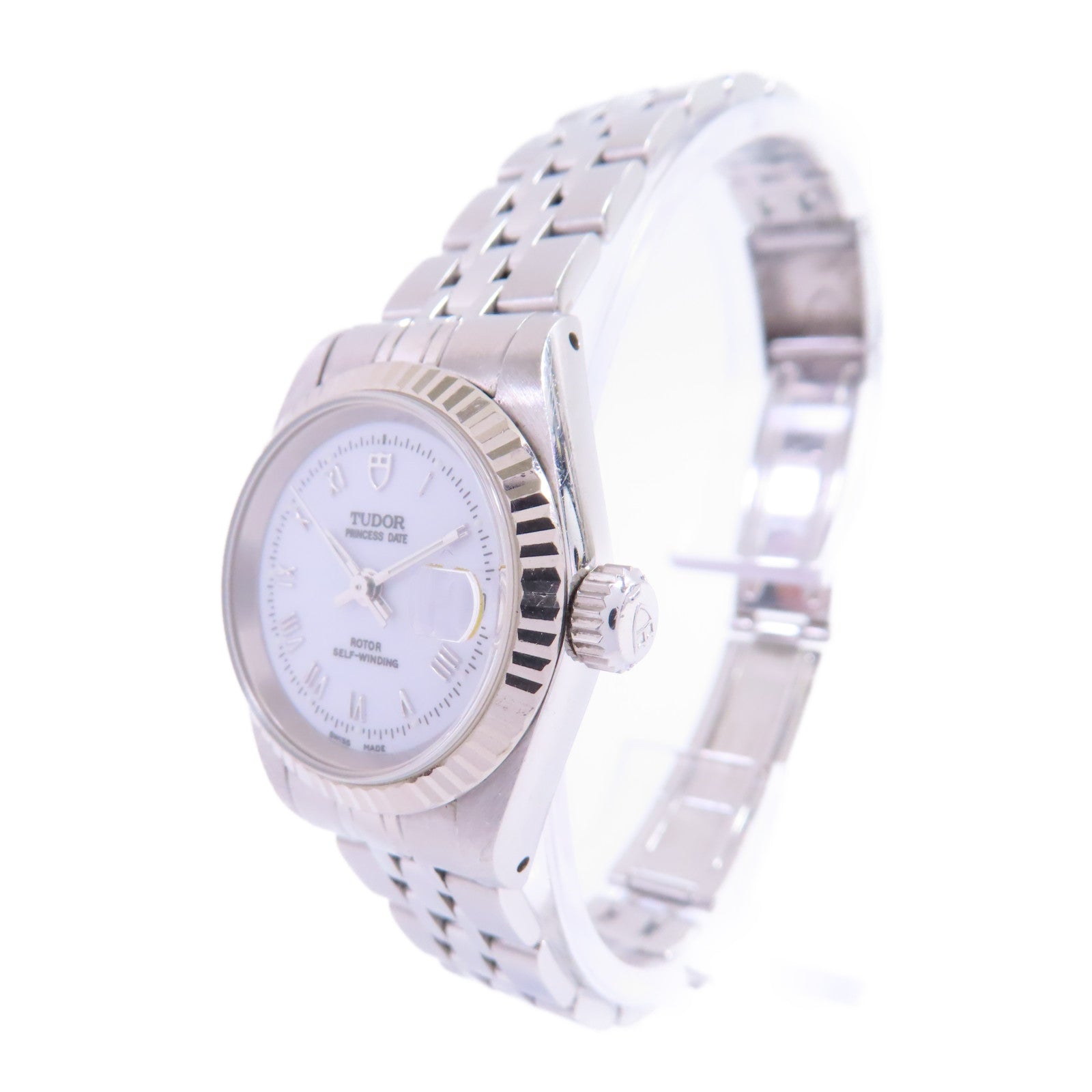 TUDOR Princess Data 26mm Watch不鏽鋼自動機芯手錶白色