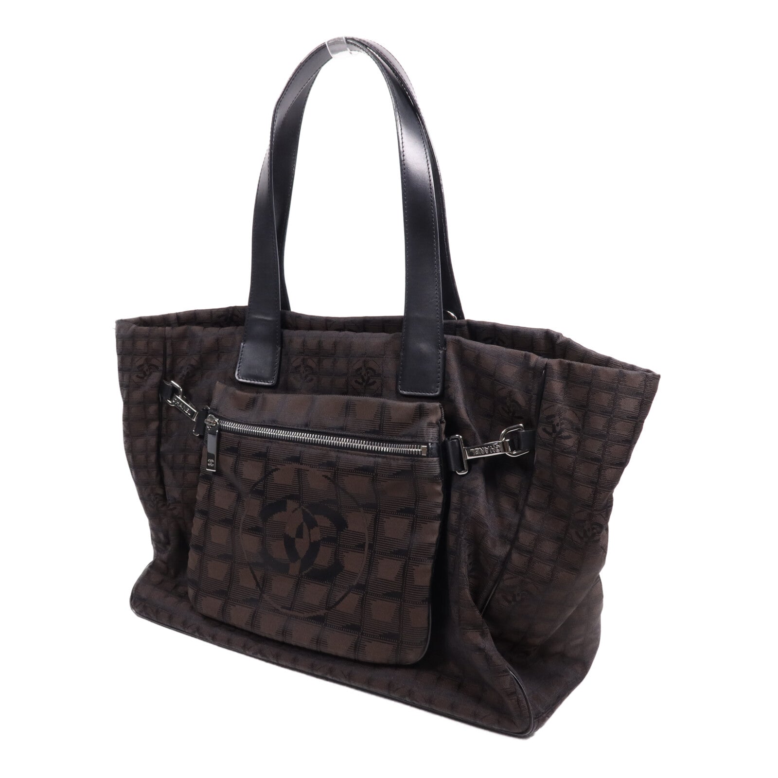 CHANEL 尼龍New Travel Line Tote Bag銀扣手挽袋