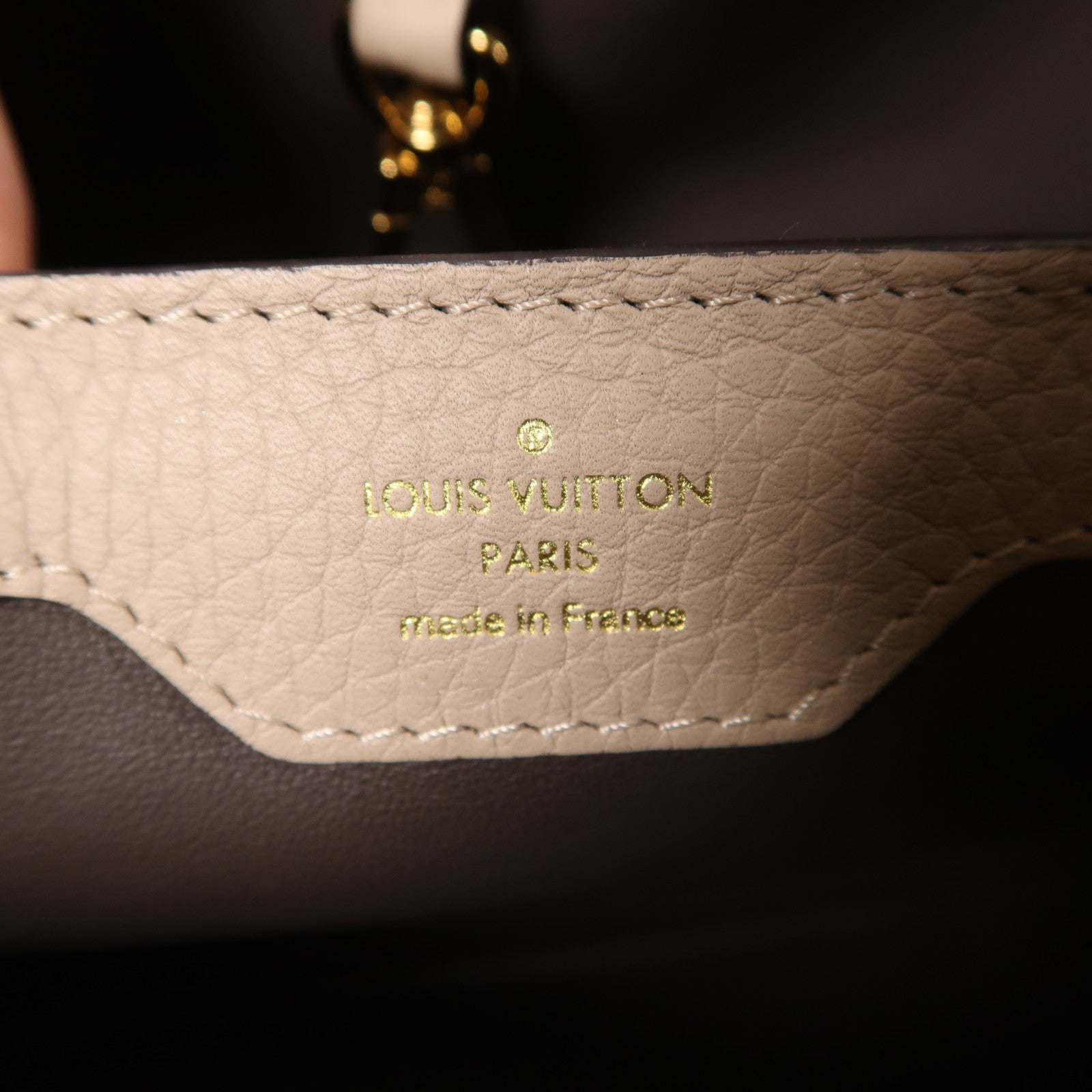 LOUIS VUITTON 牛皮皮革Capucines MM金扣手挽肩背兩用袋