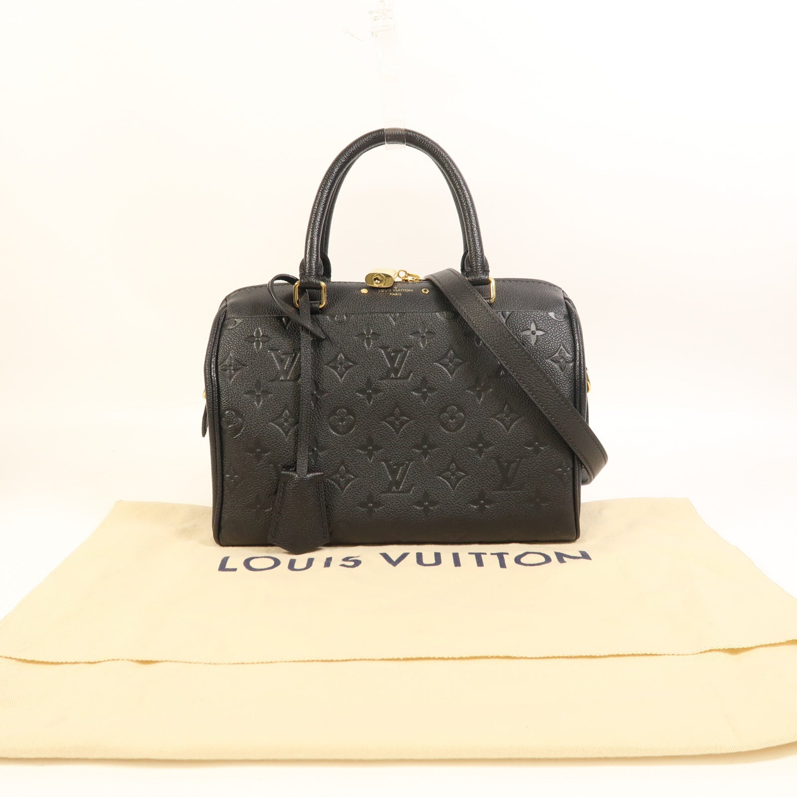 LOUIS VUITTON Monogram Empreinte Speedy Bandouliere金扣手挽肩背兩用袋