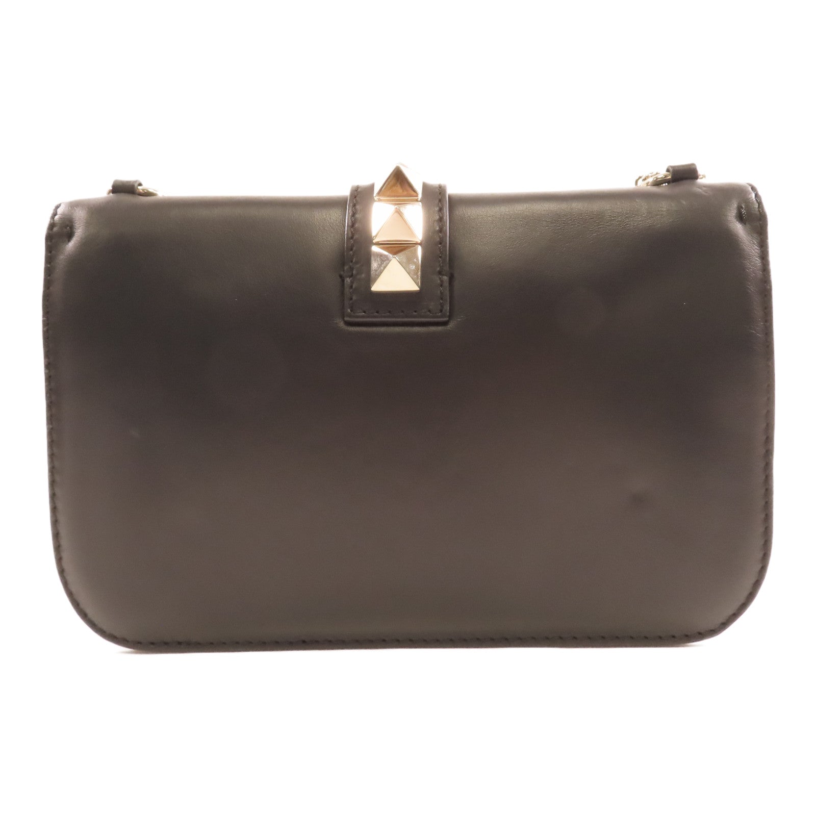 Valentino 牛皮皮革Shoulder Bag金扣肩背袋黑色