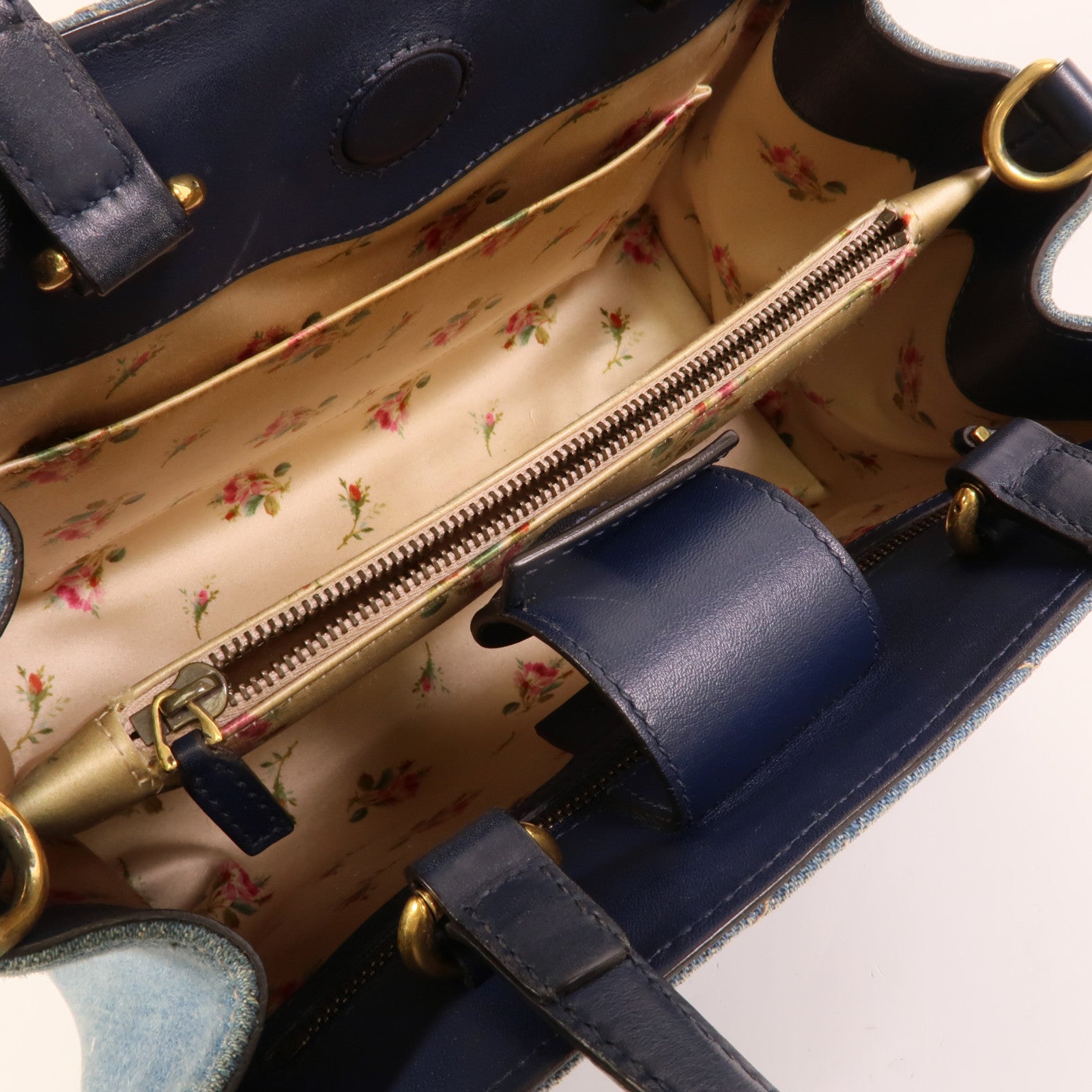 GUCCI Denim GG Marmont Matelasse手挽肩背兩用袋