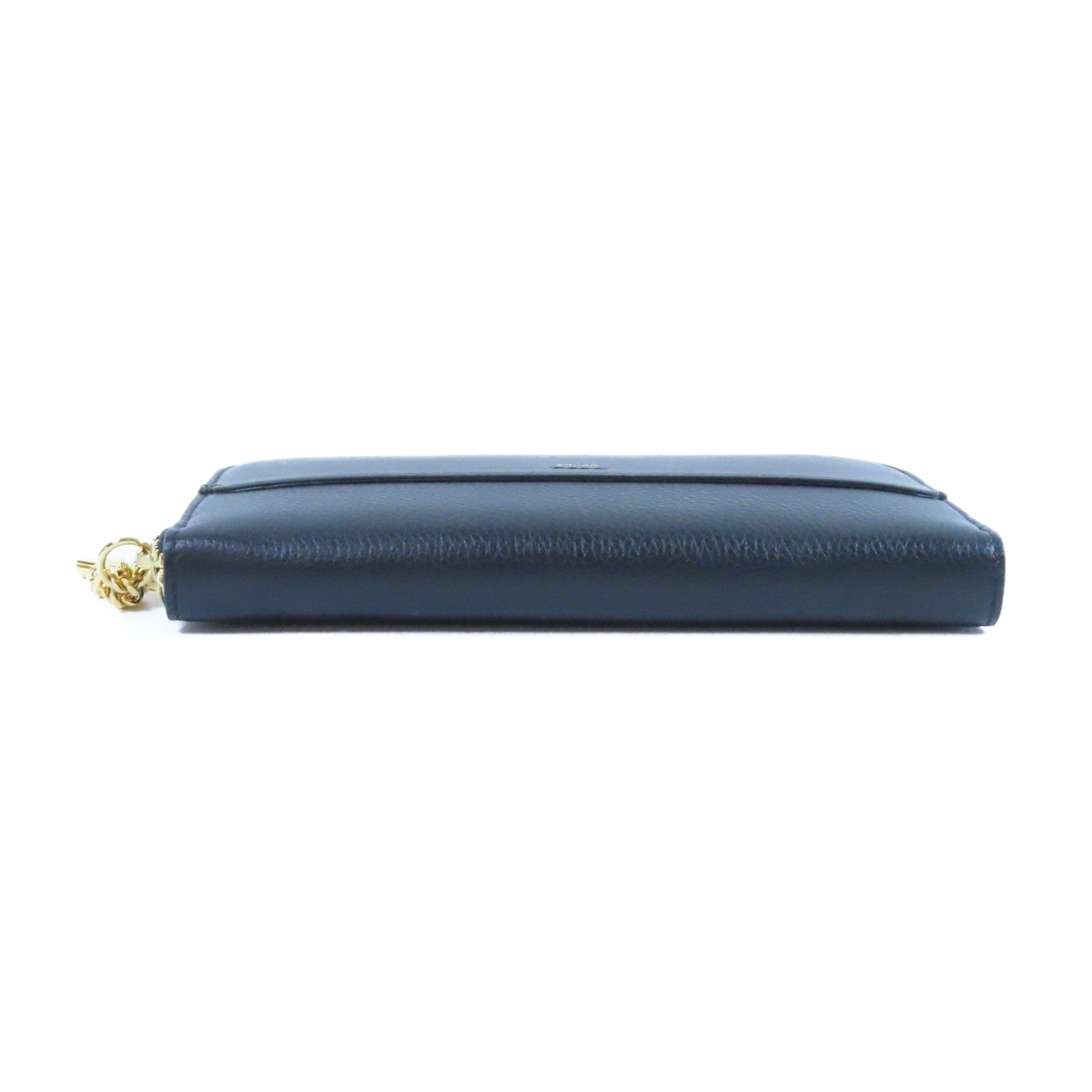 Chloe 【激減優惠】牛皮皮革Zipper Long Wallet金扣長錢包黑色