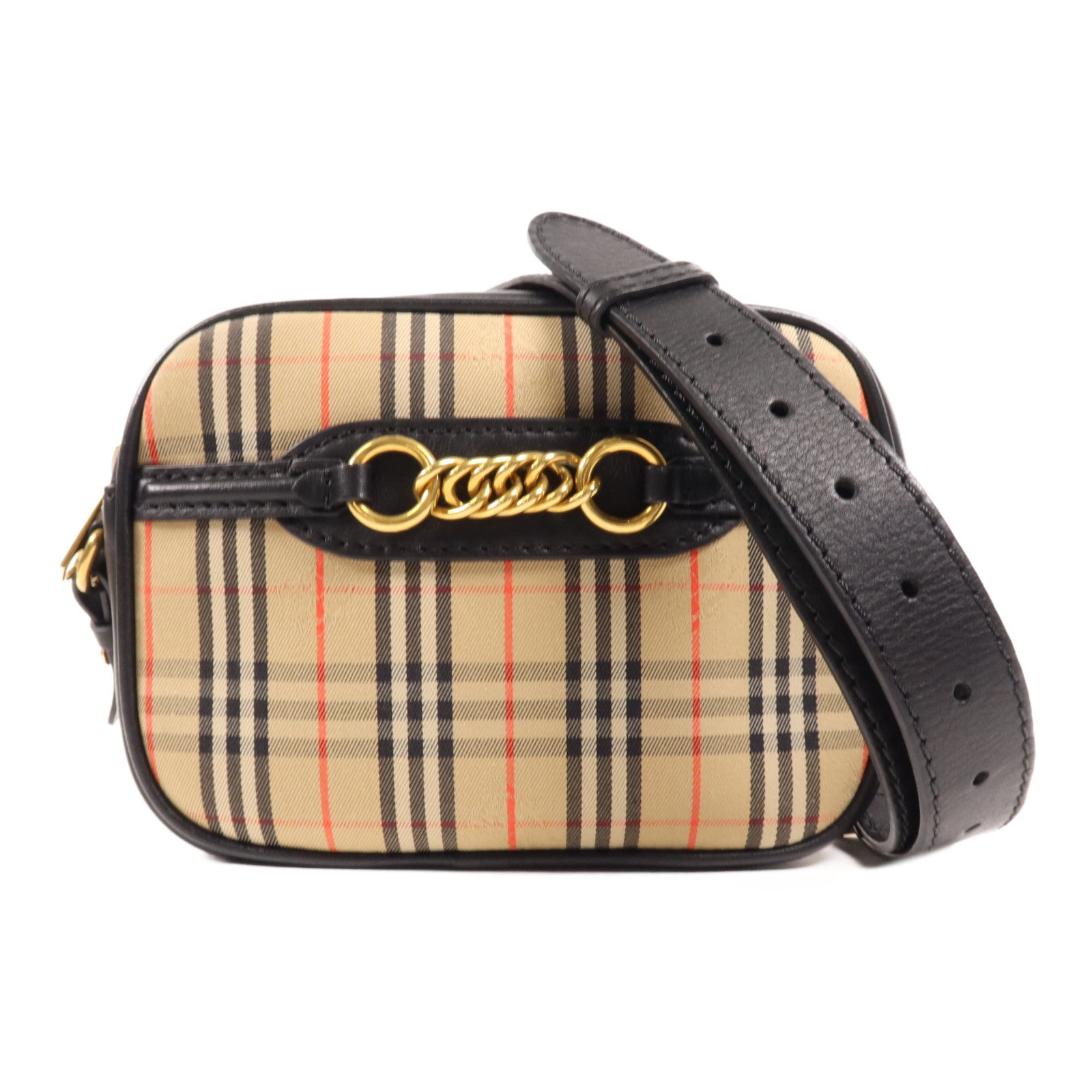 BURBERRY 【激減優惠】帆布/牛皮皮革Belt Bag金扣腰包