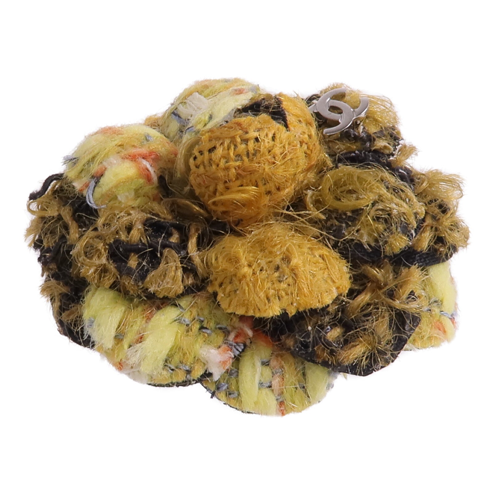 CHANEL 粗花呢Brooch銀扣胸針