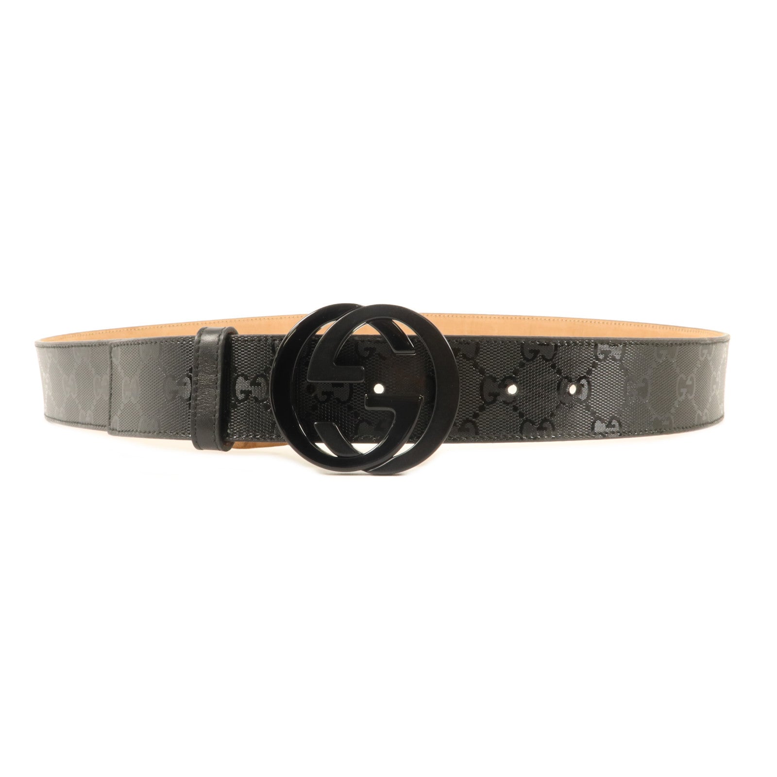 GUCCI 塗層帆布Interlocking G Belt 100x40皮帶