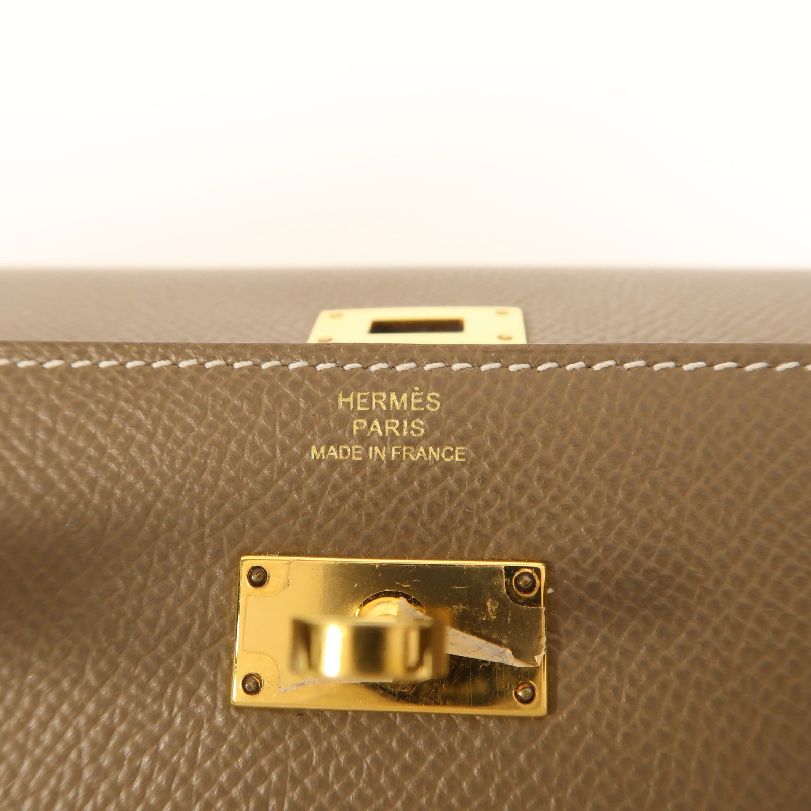 HERMES Epsom皮革Kelly To Go金扣肩背袋Etoupe