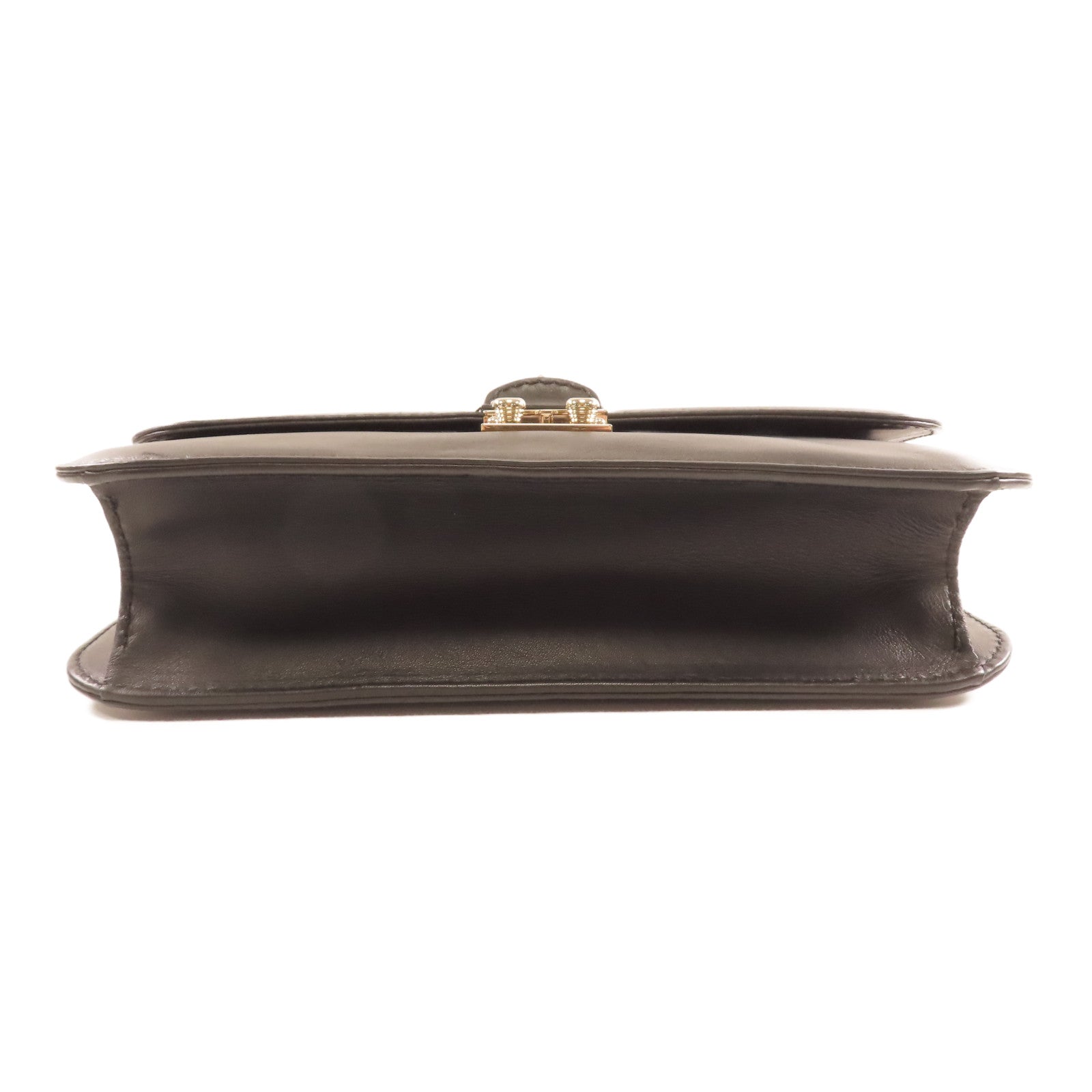 Valentino 牛皮皮革Shoulder Bag金扣肩背袋黑色