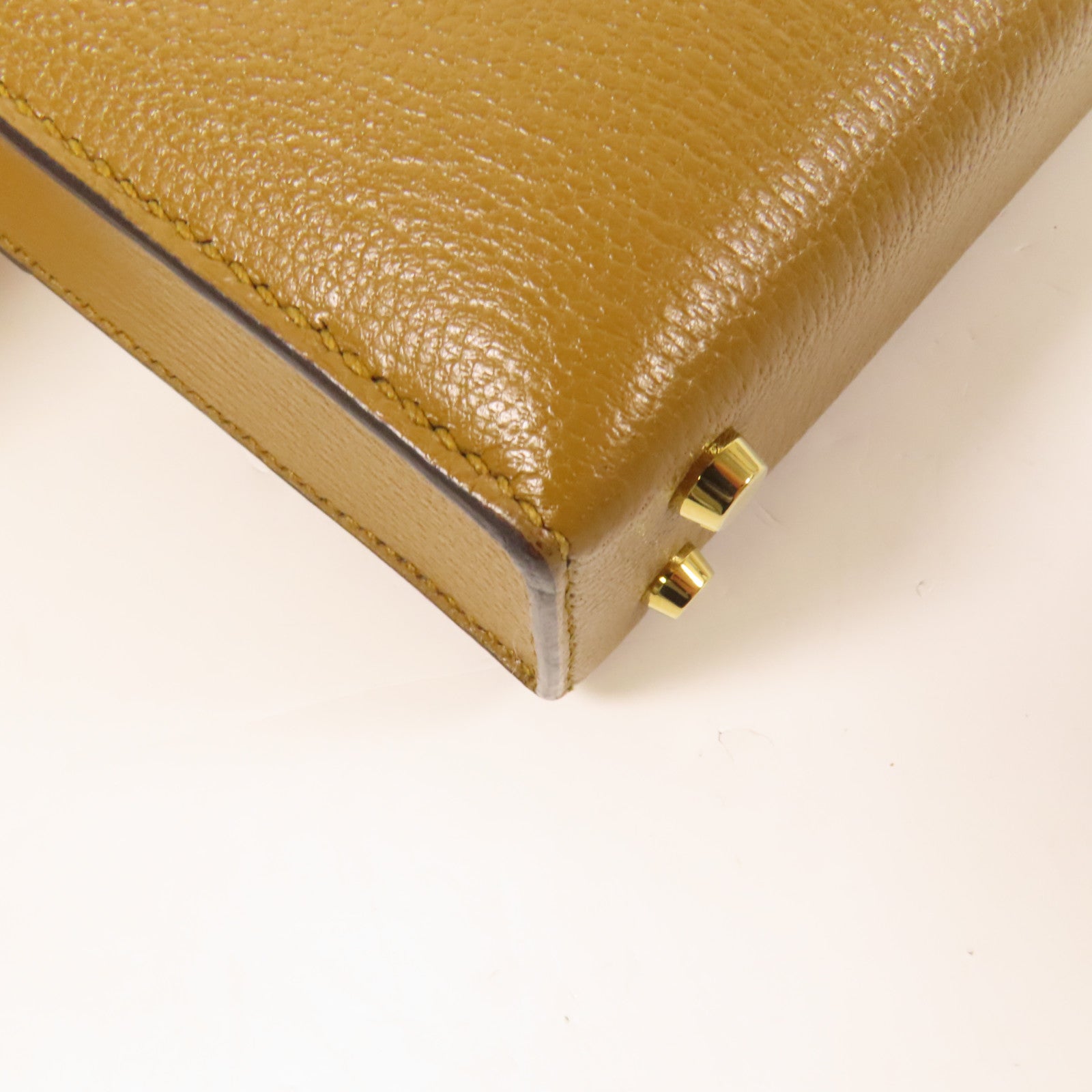 HERMES Chevre皮革Verrou Mini金扣鏈帶肩背袋Sesame