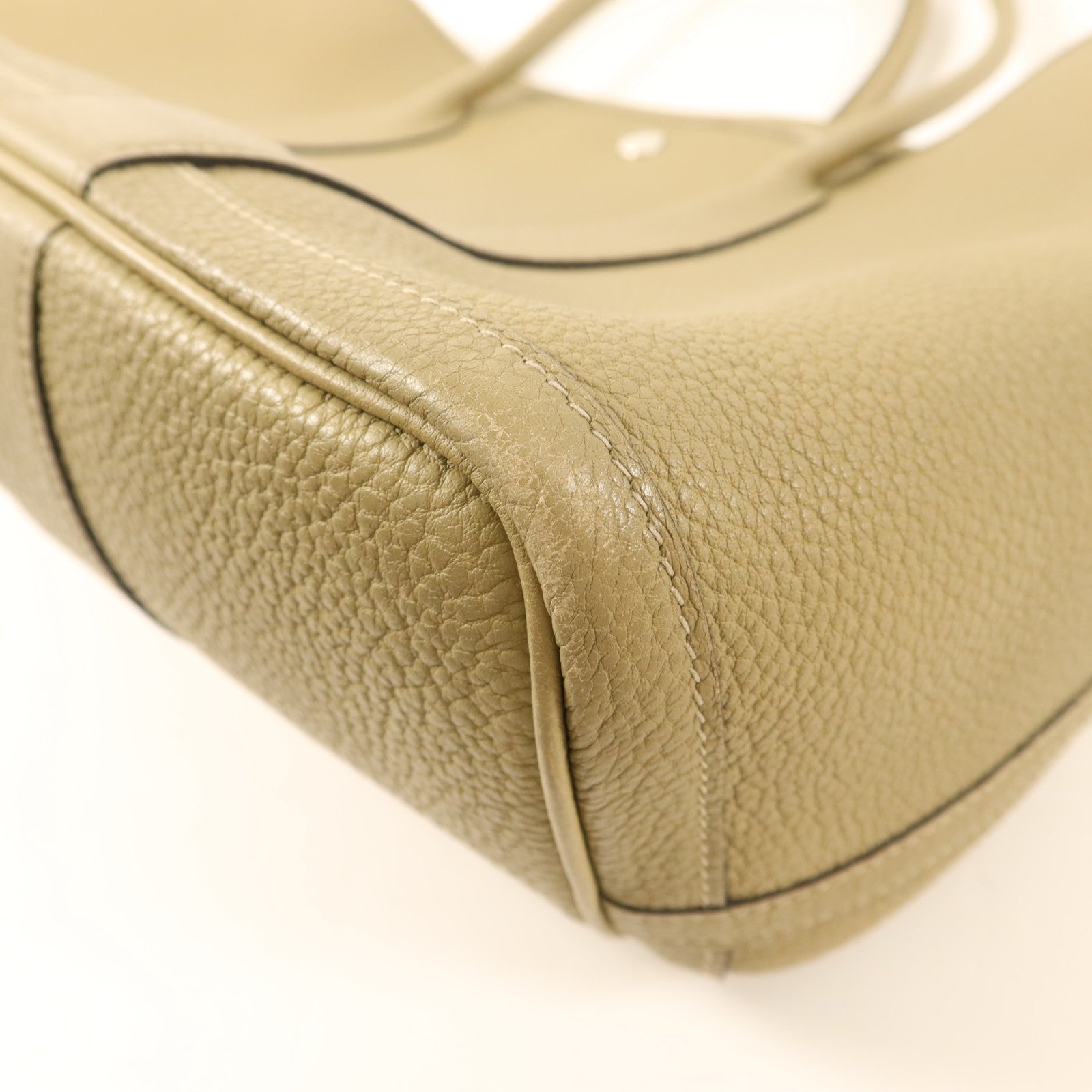 HERMES Negonda皮革GardenParty PM銀扣手挽袋Sauge