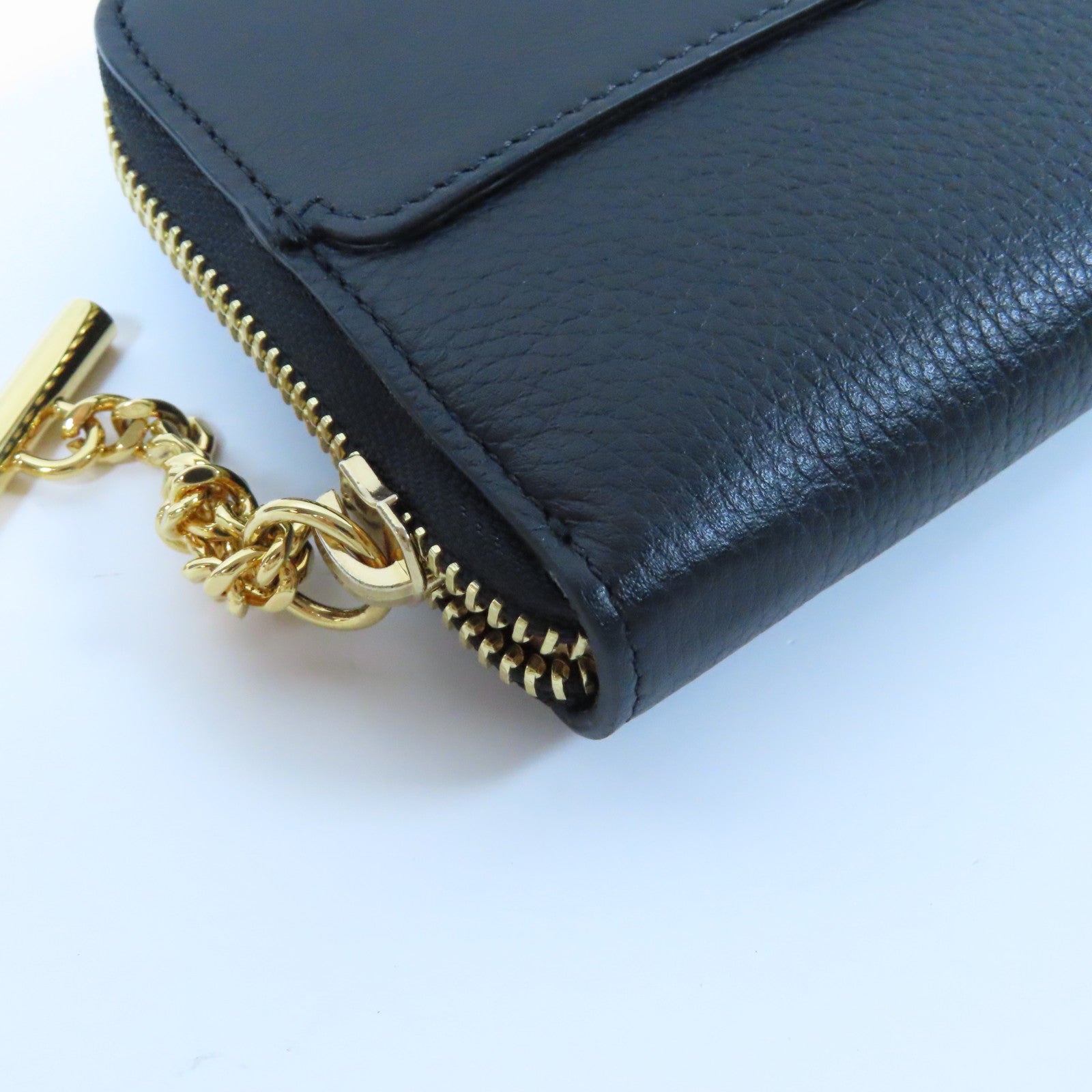 Chloe 【激減優惠】牛皮皮革Zipper Long Wallet金扣長錢包黑色