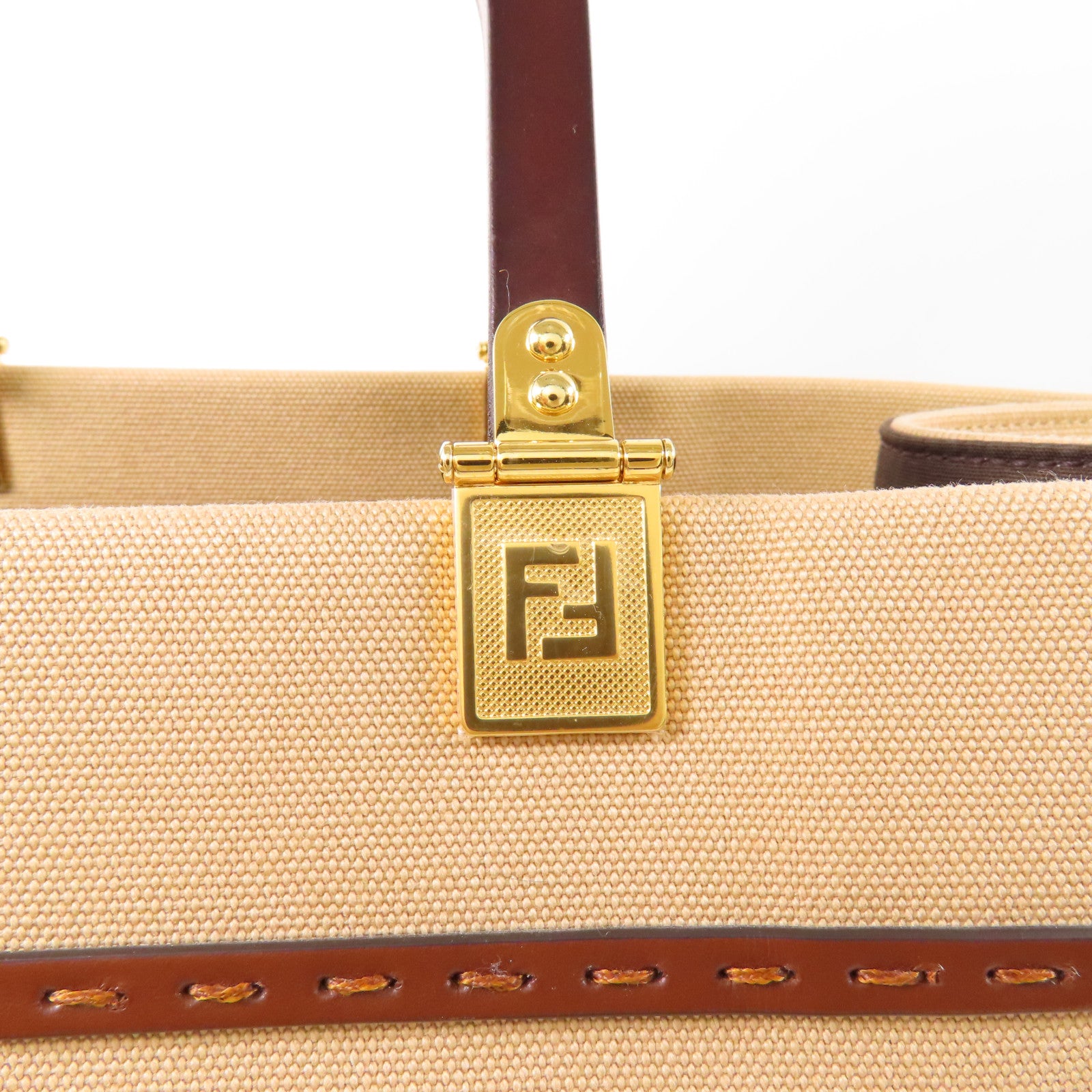 FENDI【激減優惠】 帆布Sunshine Medium金扣手挽肩背兩用袋