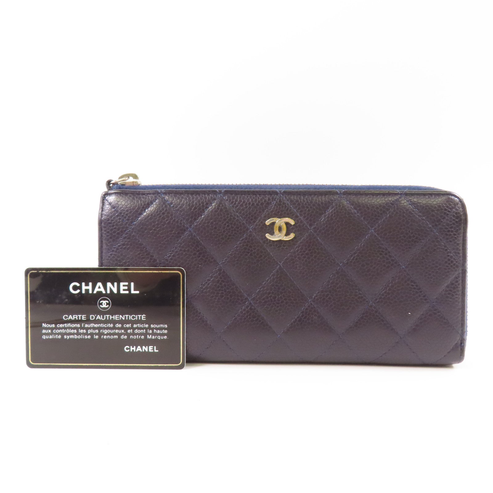 CHANEL 【激減優惠】牛皮皮革Long Wallet銀扣長錢包