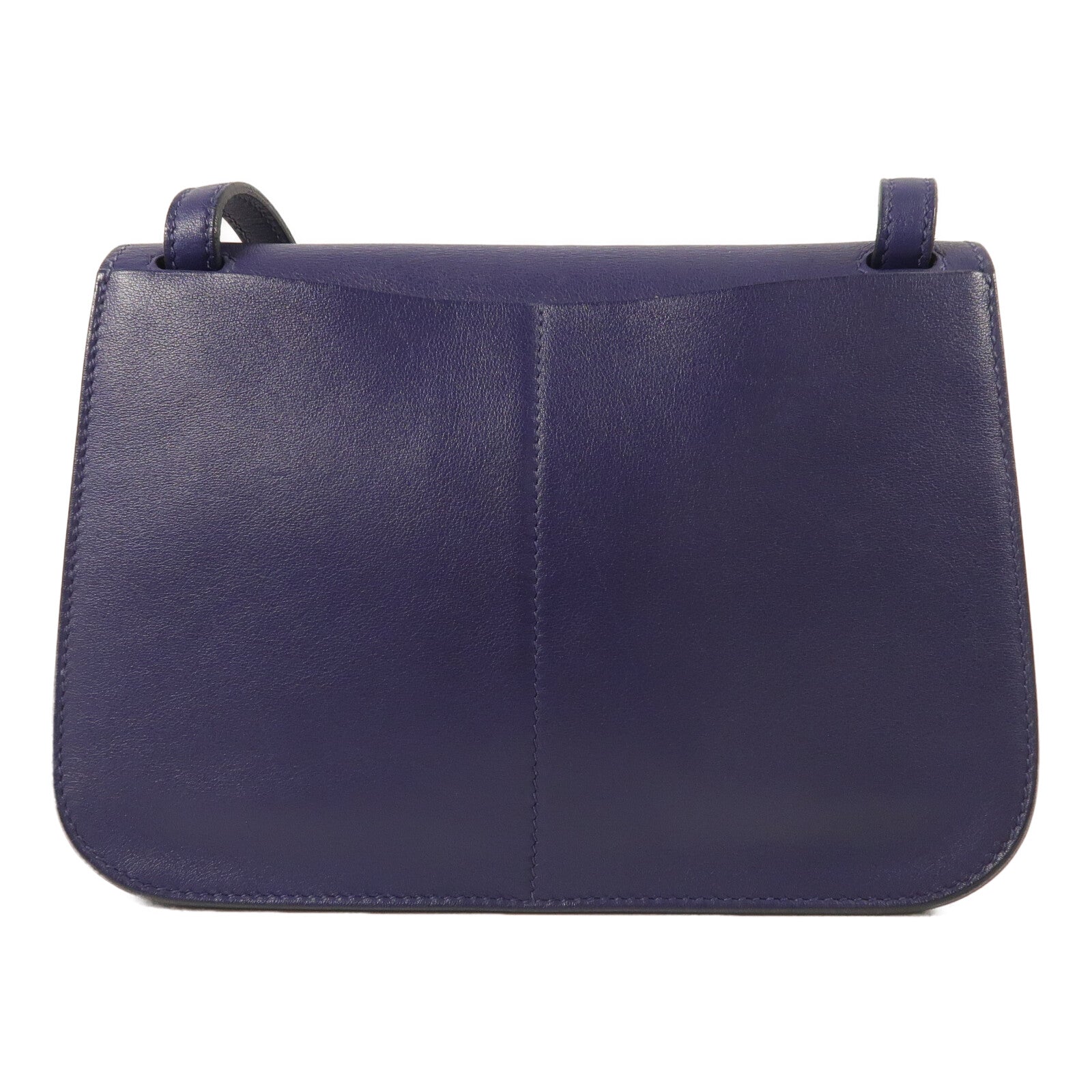 HERMES Swift皮革Mini Halzan手挽肩背兩用袋Bleu Encre