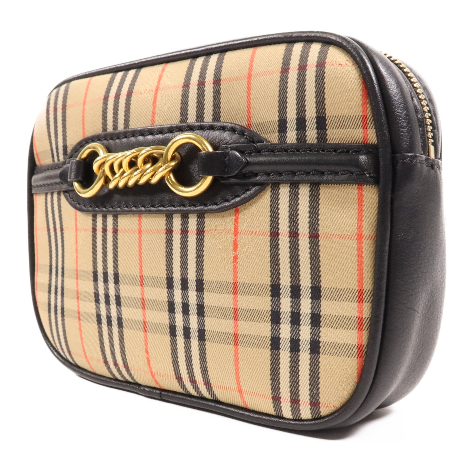 BURBERRY 【激減優惠】帆布/牛皮皮革Belt Bag金扣腰包